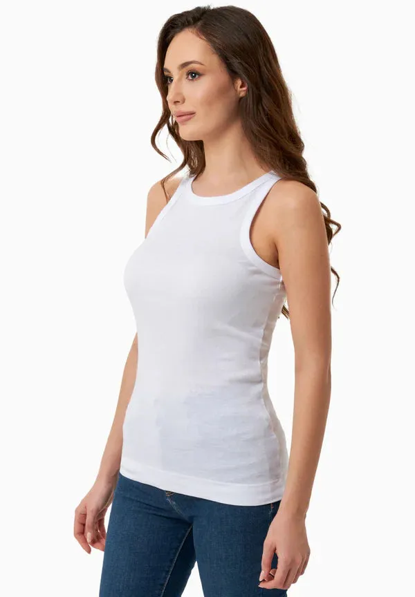 Women's High Neckline Ribbed Top White sold by Ivalo.com product image thumbnail 3