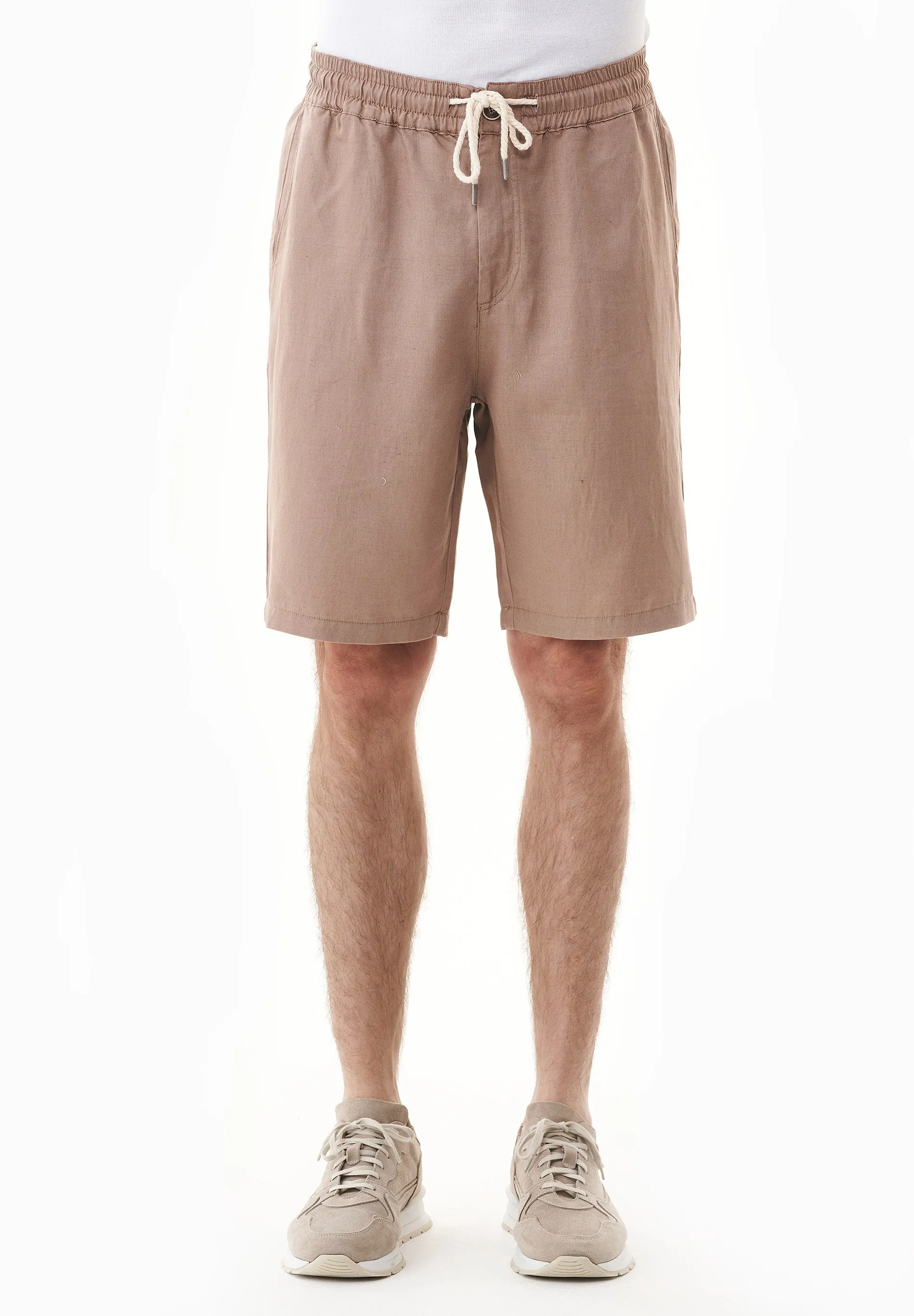 Men's Linen Blend Bermuda Shorts Deep Taupe sold by Ivalo.com