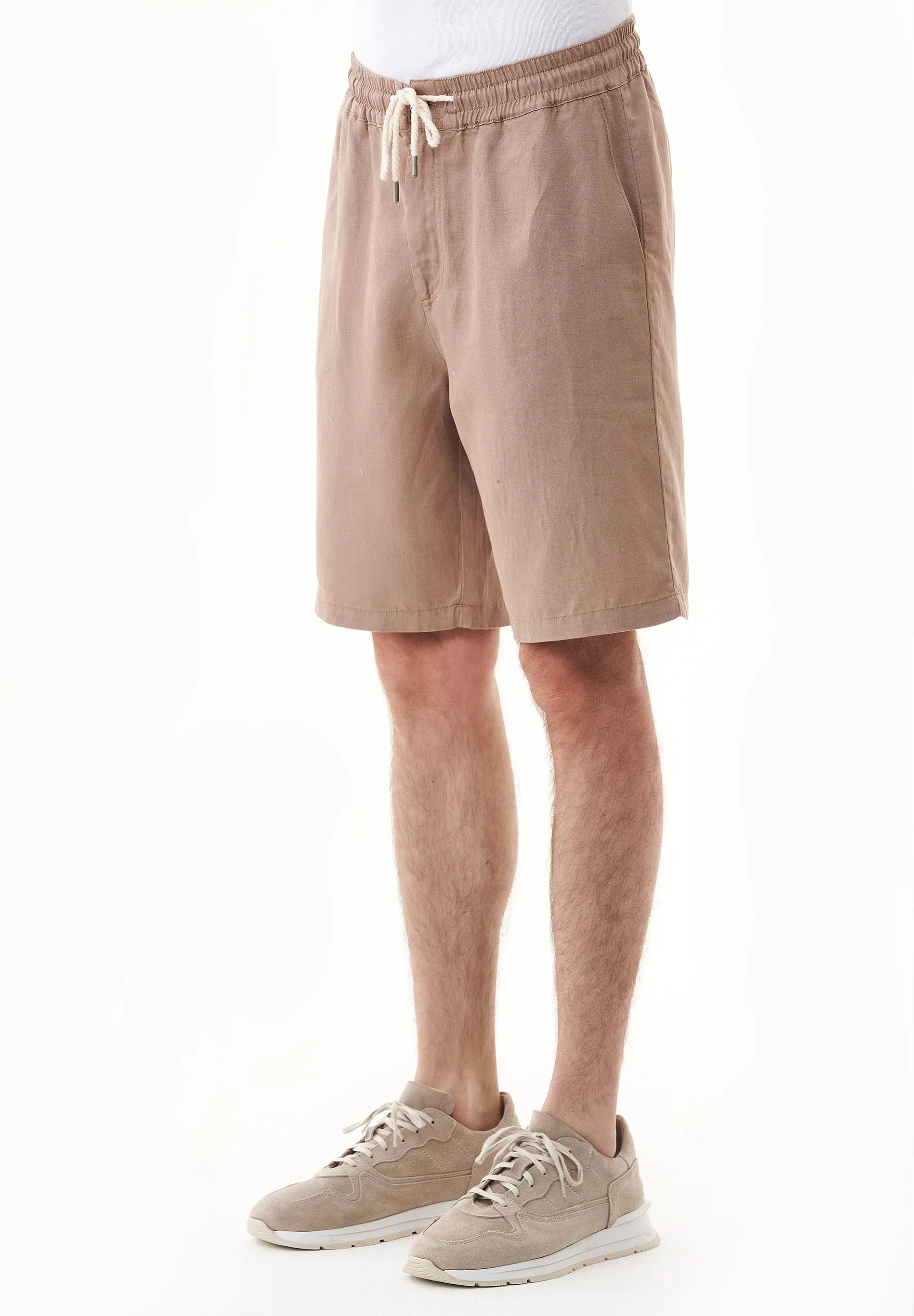 Men's Linen Blend Bermuda Shorts Deep Taupe sold by Ivalo.com product image thumbnail 3