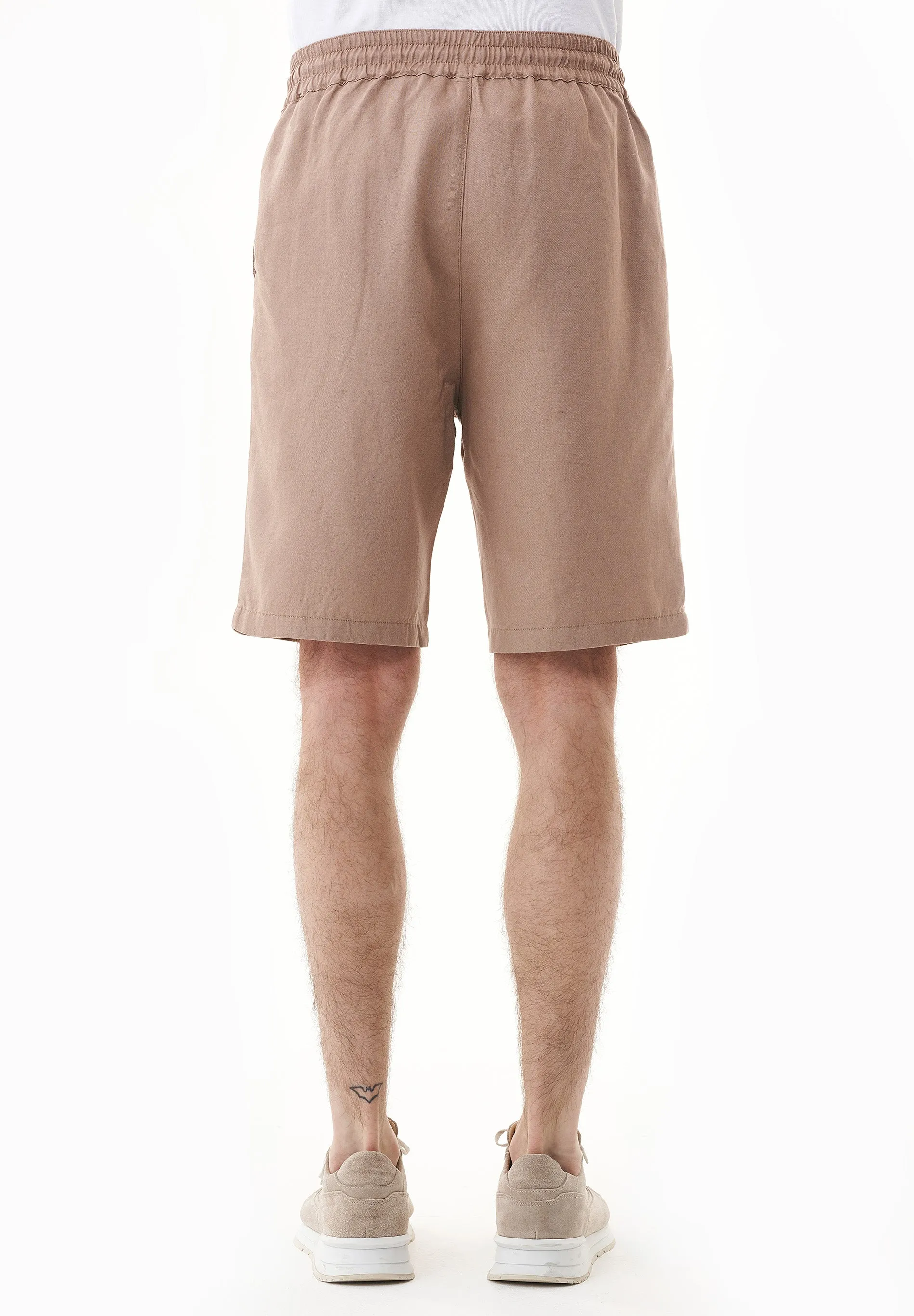 Men's Linen Blend Bermuda Shorts Deep Taupe sold by Ivalo.com product image thumbnail 4