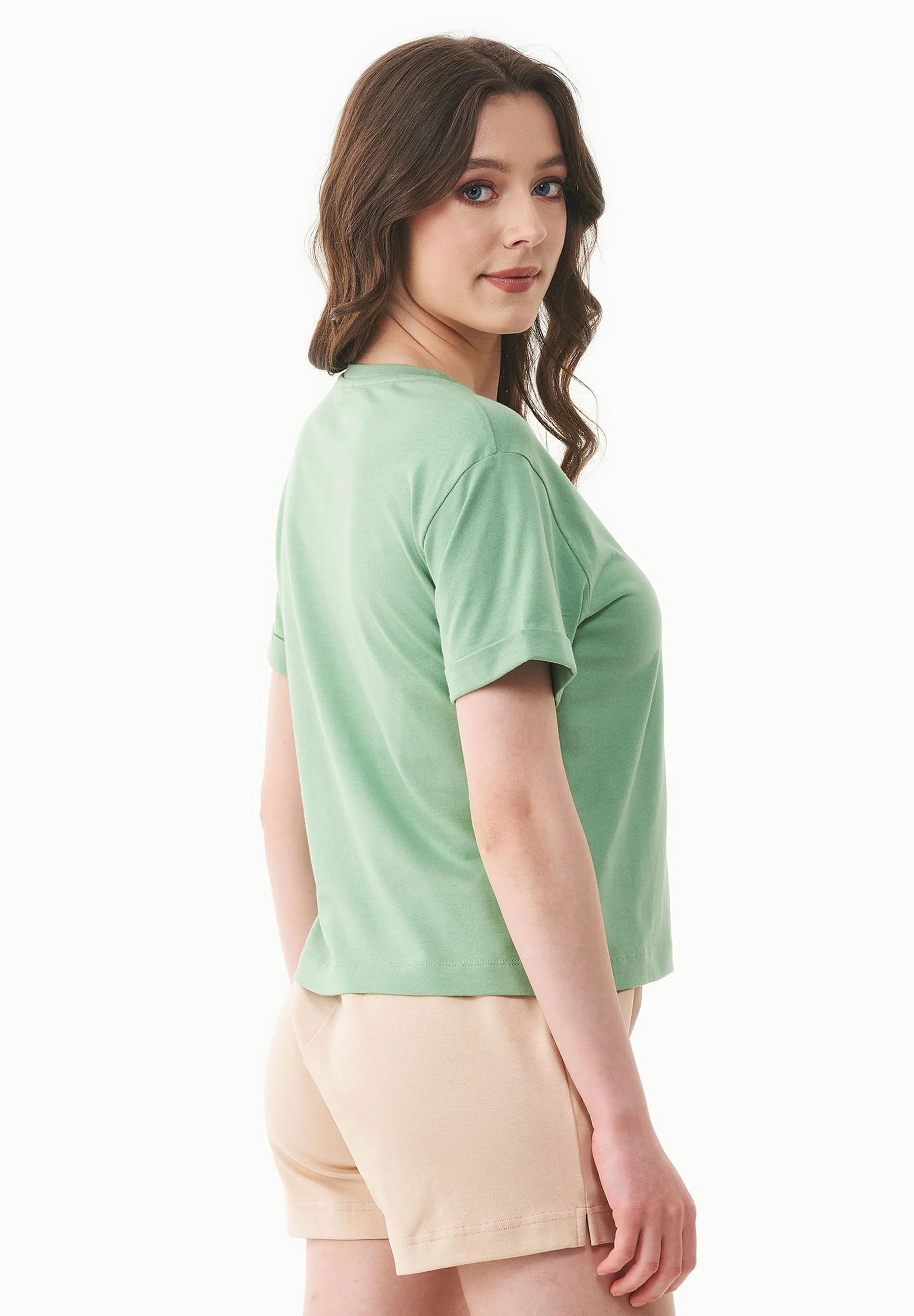 Modal Blend Round Neck T-Shirt Matcha Green sold by Ivalo.com product image thumbnail 2