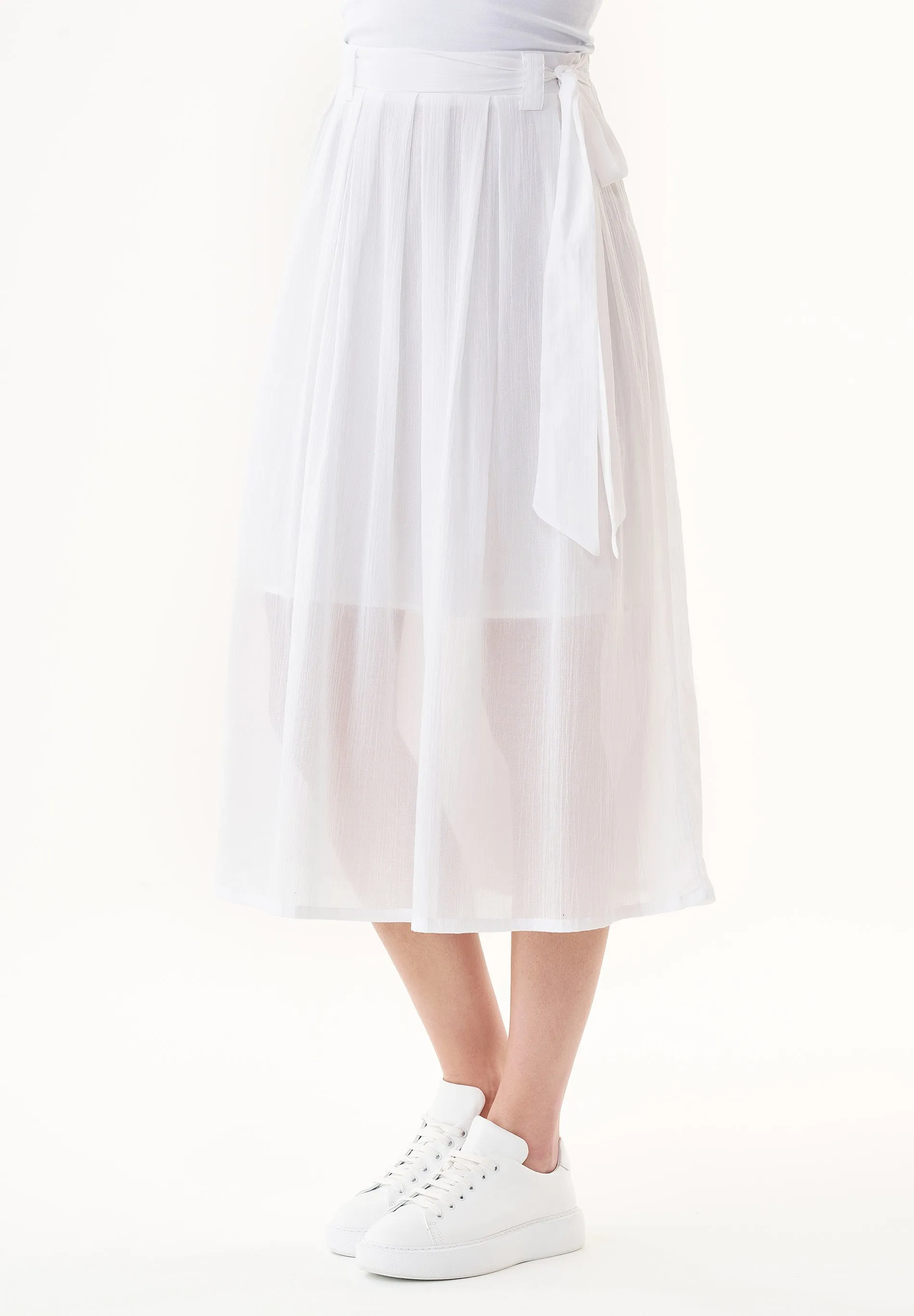 Organic Cotton Voile Midi Skirt White sold by Ivalo.com product image thumbnail 3