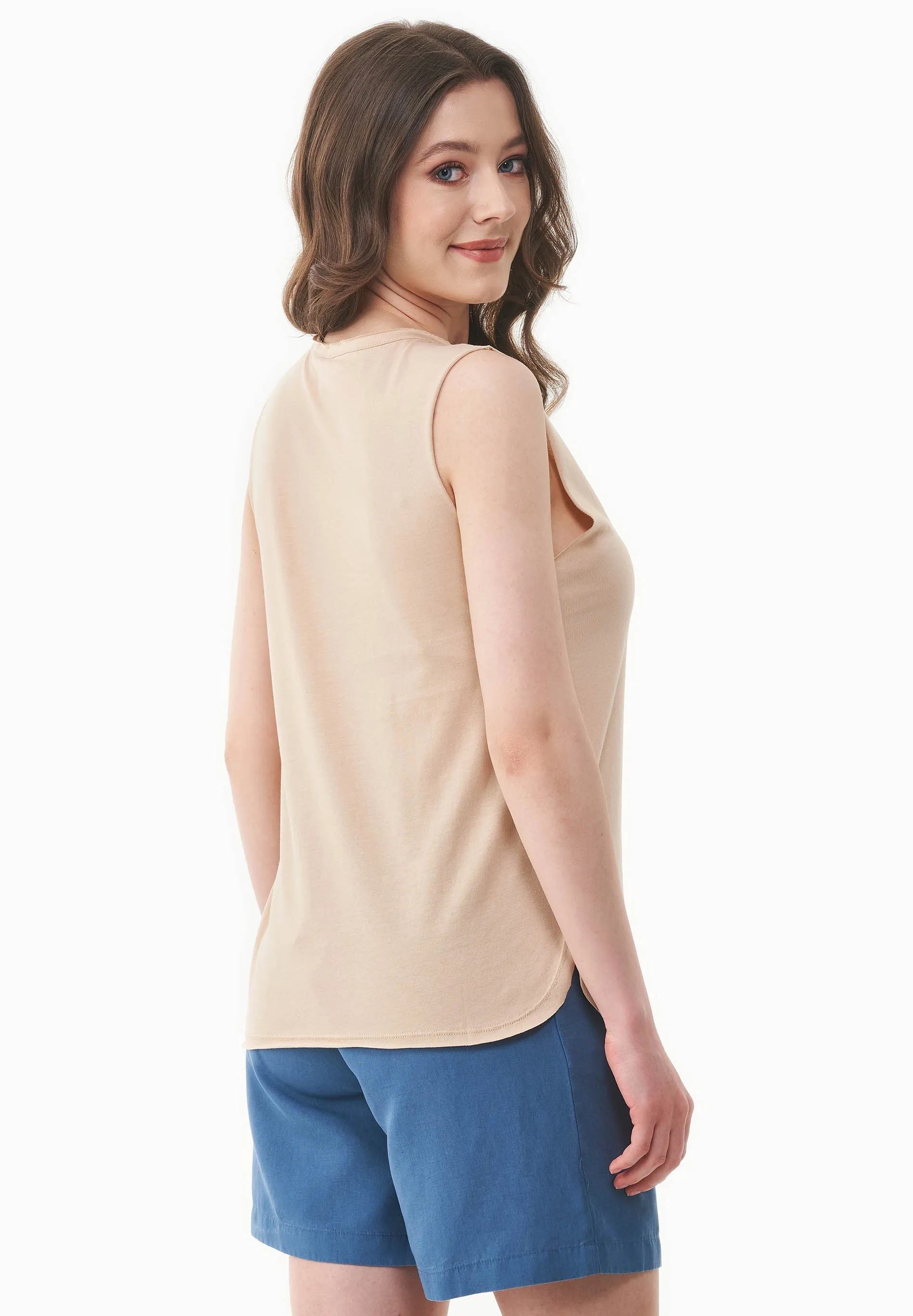 Modal Blend Round Neck Top Soft Beige sold by Ivalo.com product image thumbnail 2
