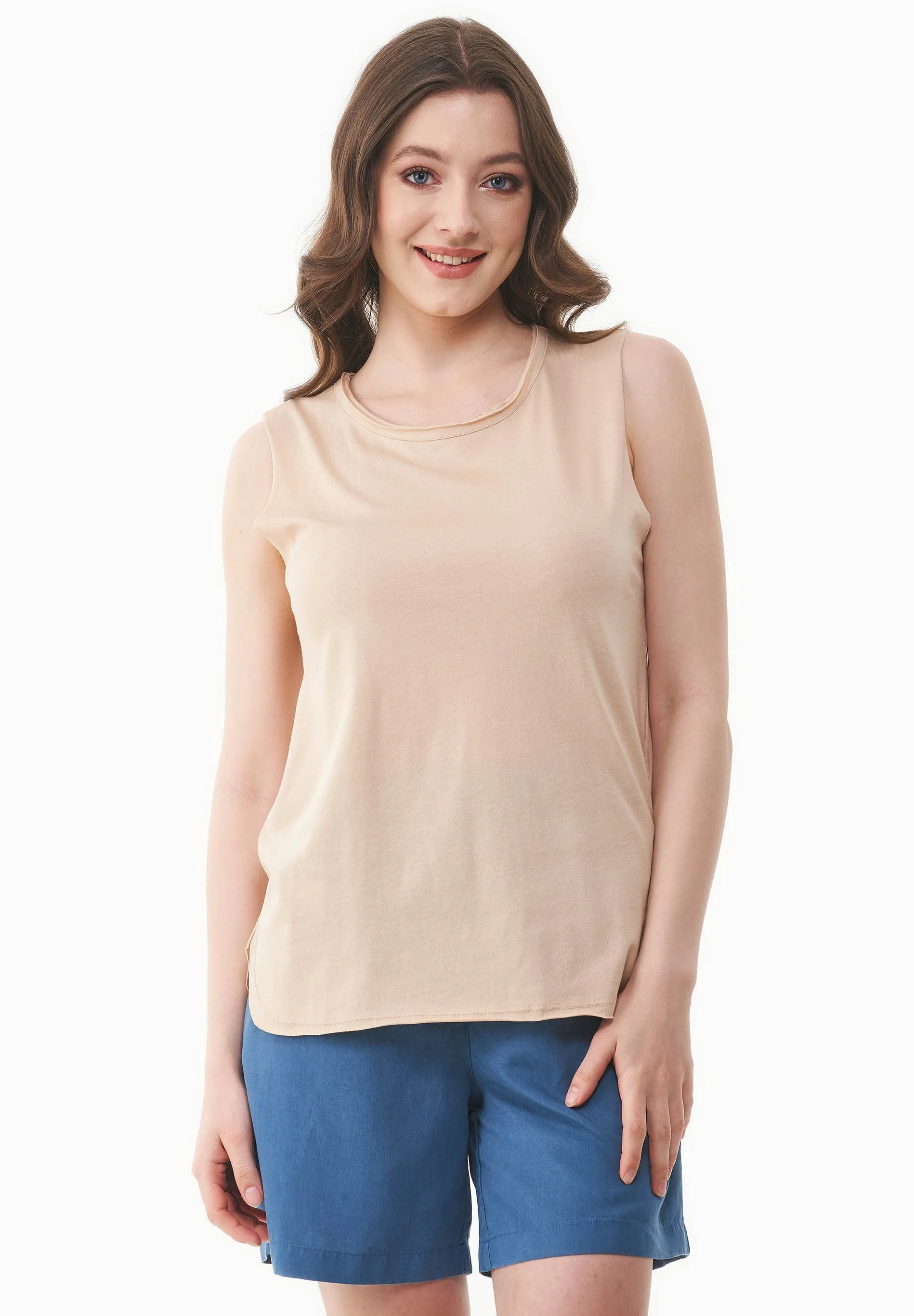 Modal Blend Round Neck Top Soft Beige sold by Ivalo.com product image thumbnail 3