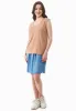 Deep Round Neck Linen Blend Jersey Top Tan sold by Ivalo.com