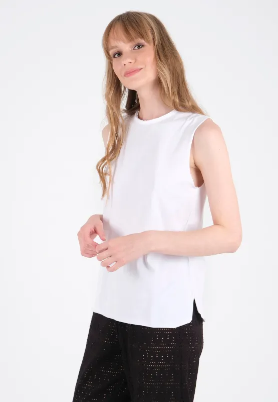 Modal Blend Sleeveless Top White sold by Ivalo.com