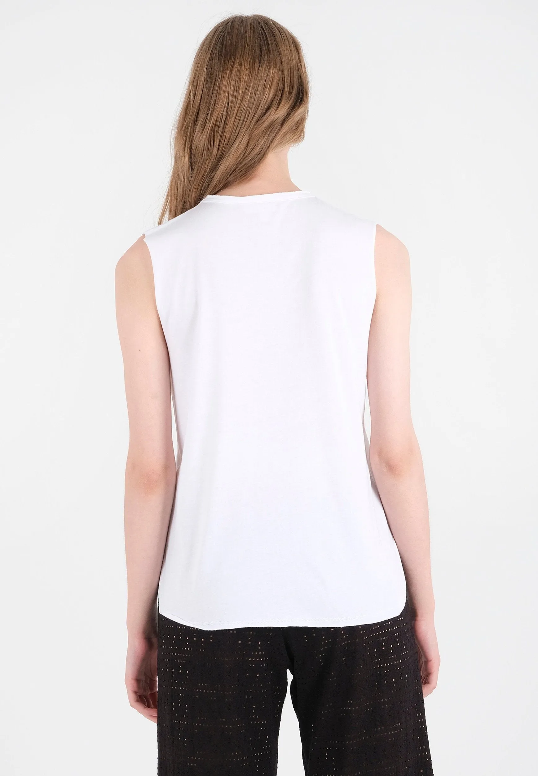 Modal Blend Sleeveless Top White sold by Ivalo.com product image thumbnail 3