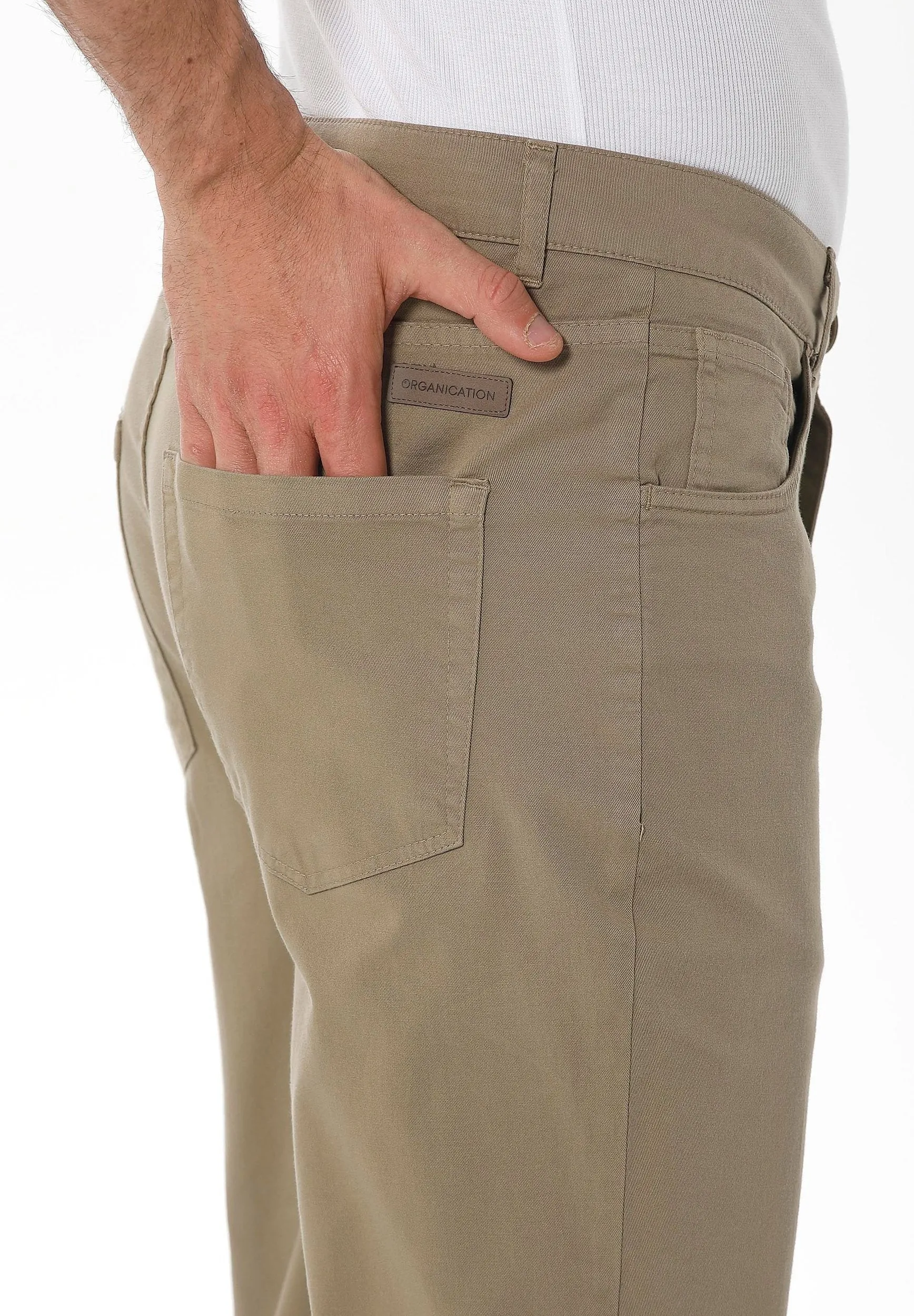 Men's Five-Pocket Organic Cotton Trousers Olive sold by Ivalo.com product image thumbnail 5