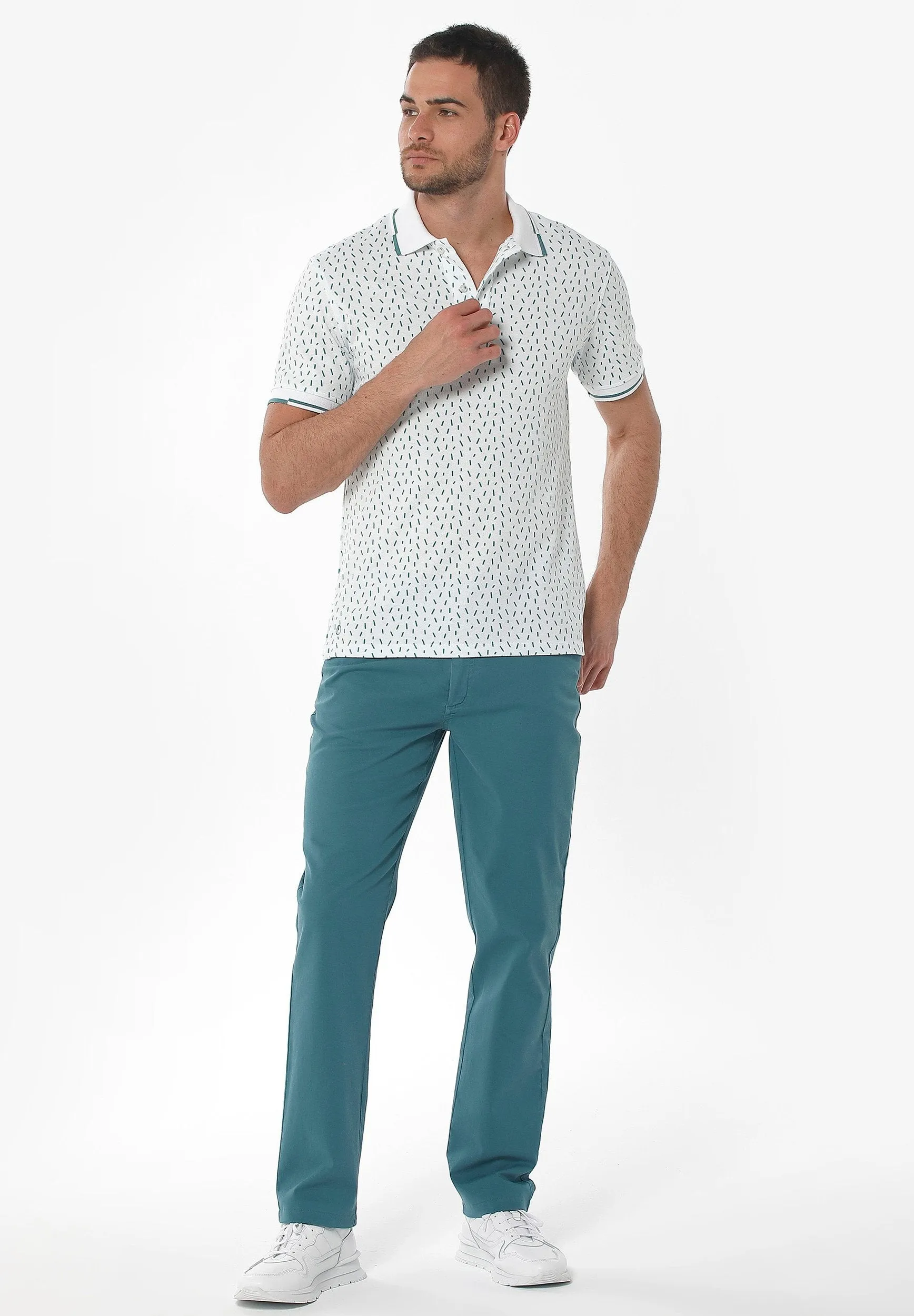 Men's Five-Pocket Organic Cotton Trousers Petrol Green sold by Ivalo.com product image thumbnail 2