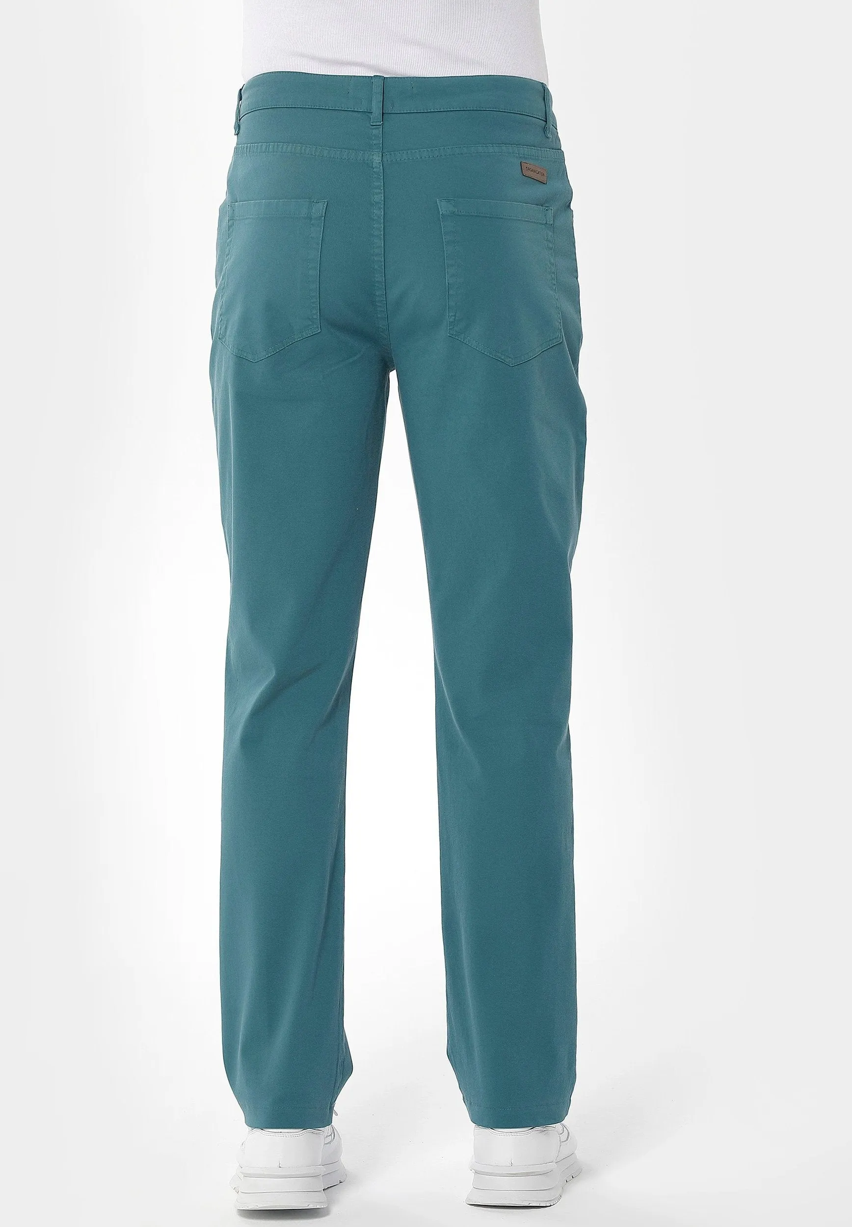 Men's Five-Pocket Organic Cotton Trousers Petrol Green sold by Ivalo.com product image thumbnail 4