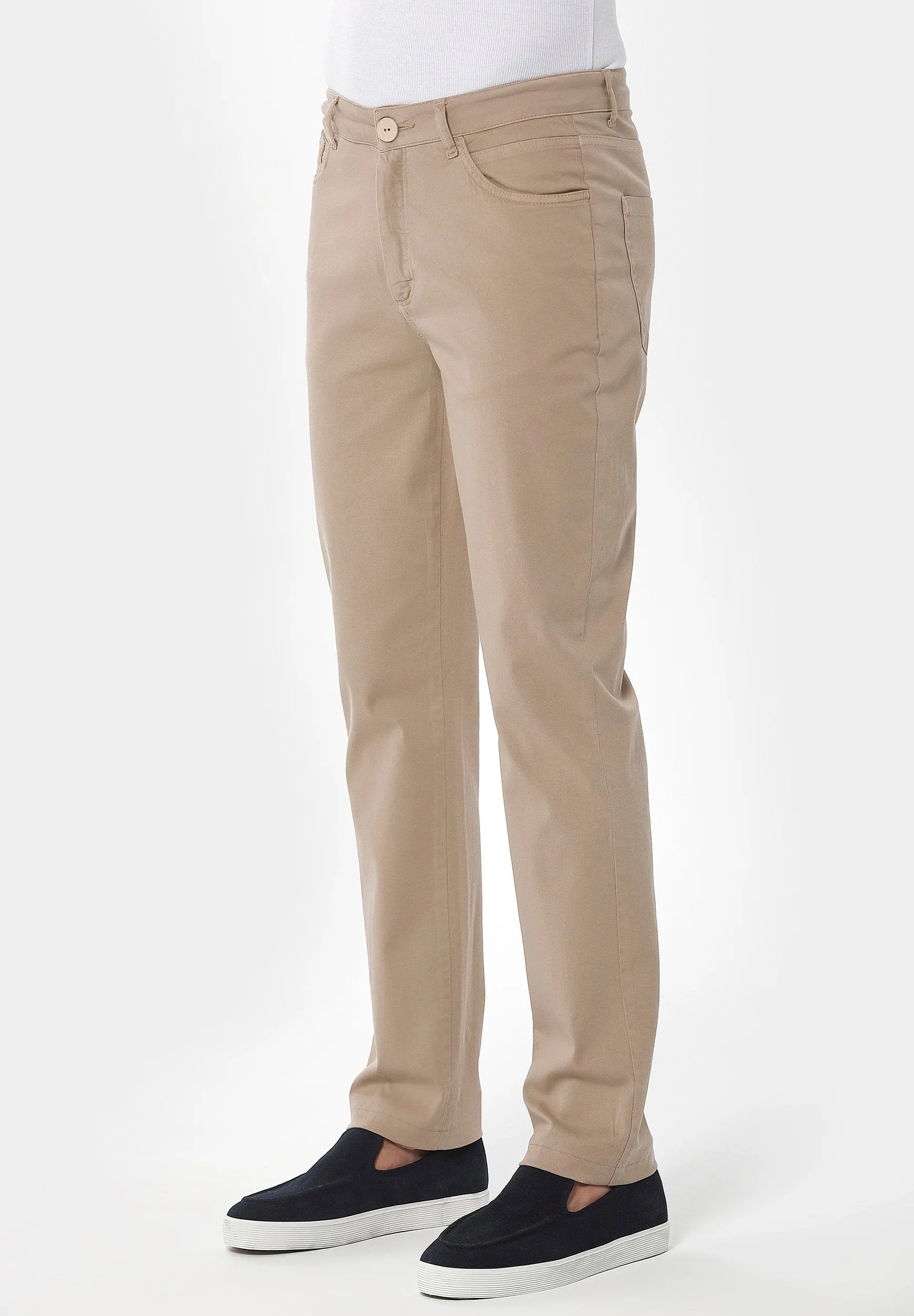 Men's Five-Pocket Organic Cotton Trousers Beige sold by Ivalo.com product image thumbnail 3