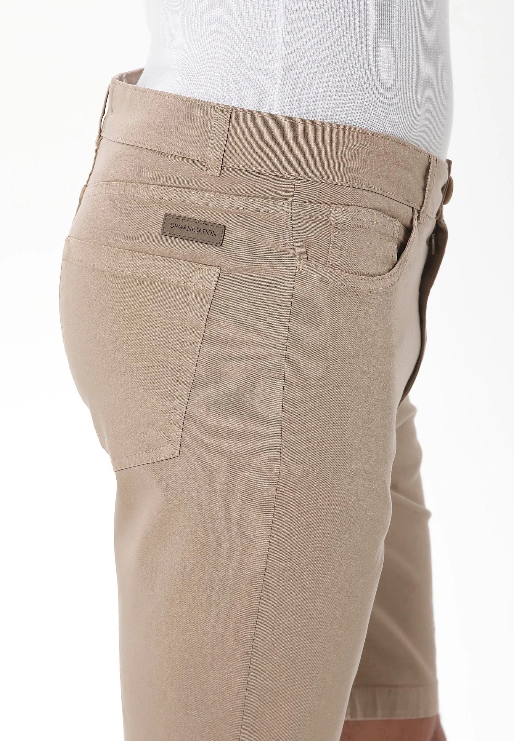 Men's Five-Pocket Organic Cotton Shorts Beige sold by Ivalo.com product image thumbnail 5