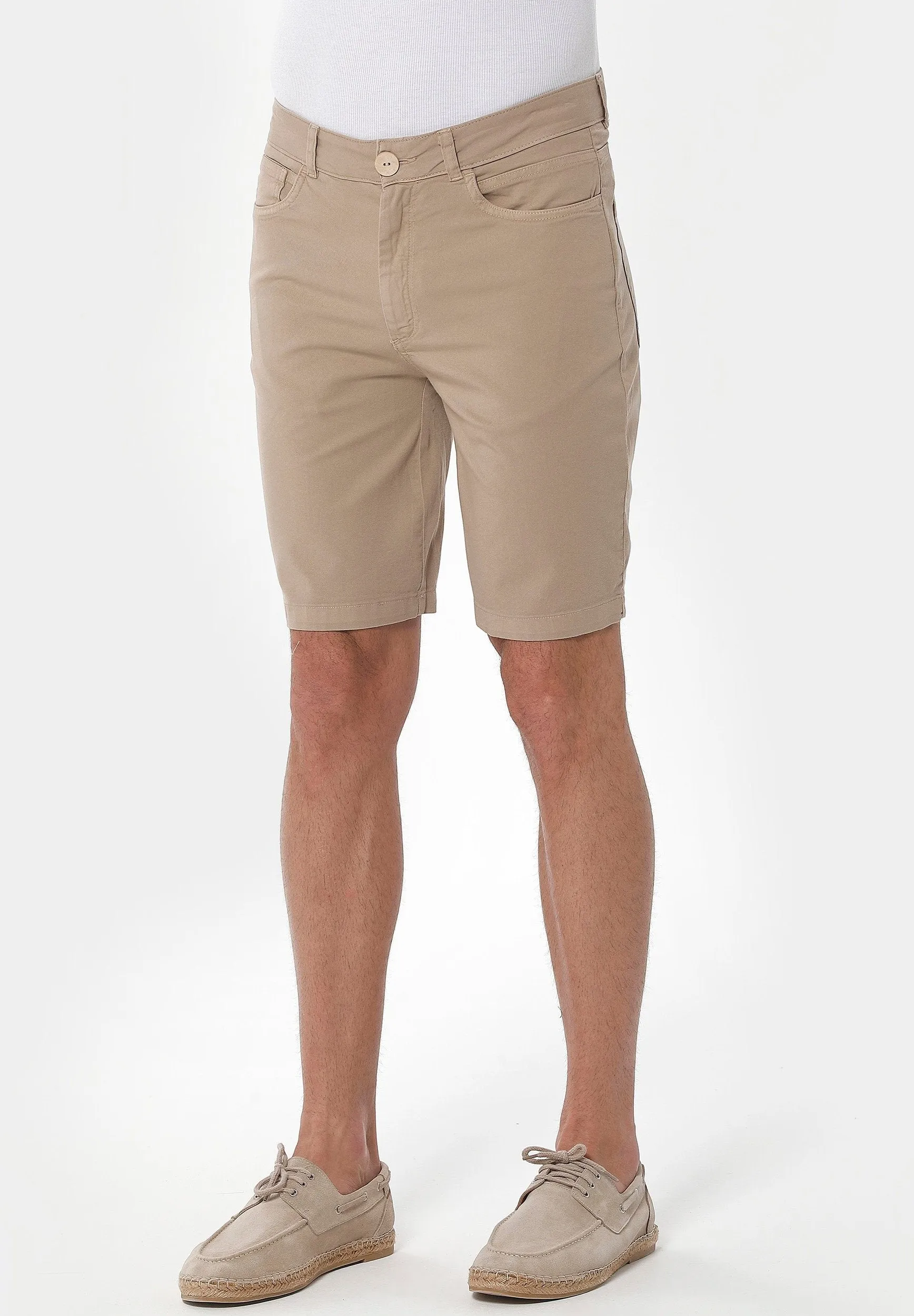 Men's Five-Pocket Organic Cotton Shorts Beige sold by Ivalo.com product image thumbnail 3