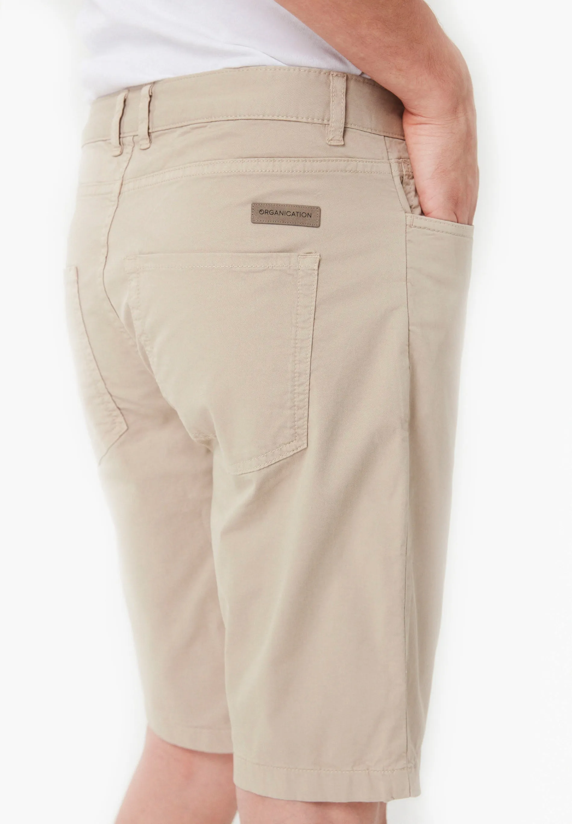 Men's Regular Fit Organic Cotton Shorts Feather Beige sold by Ivalo.com product image thumbnail 5