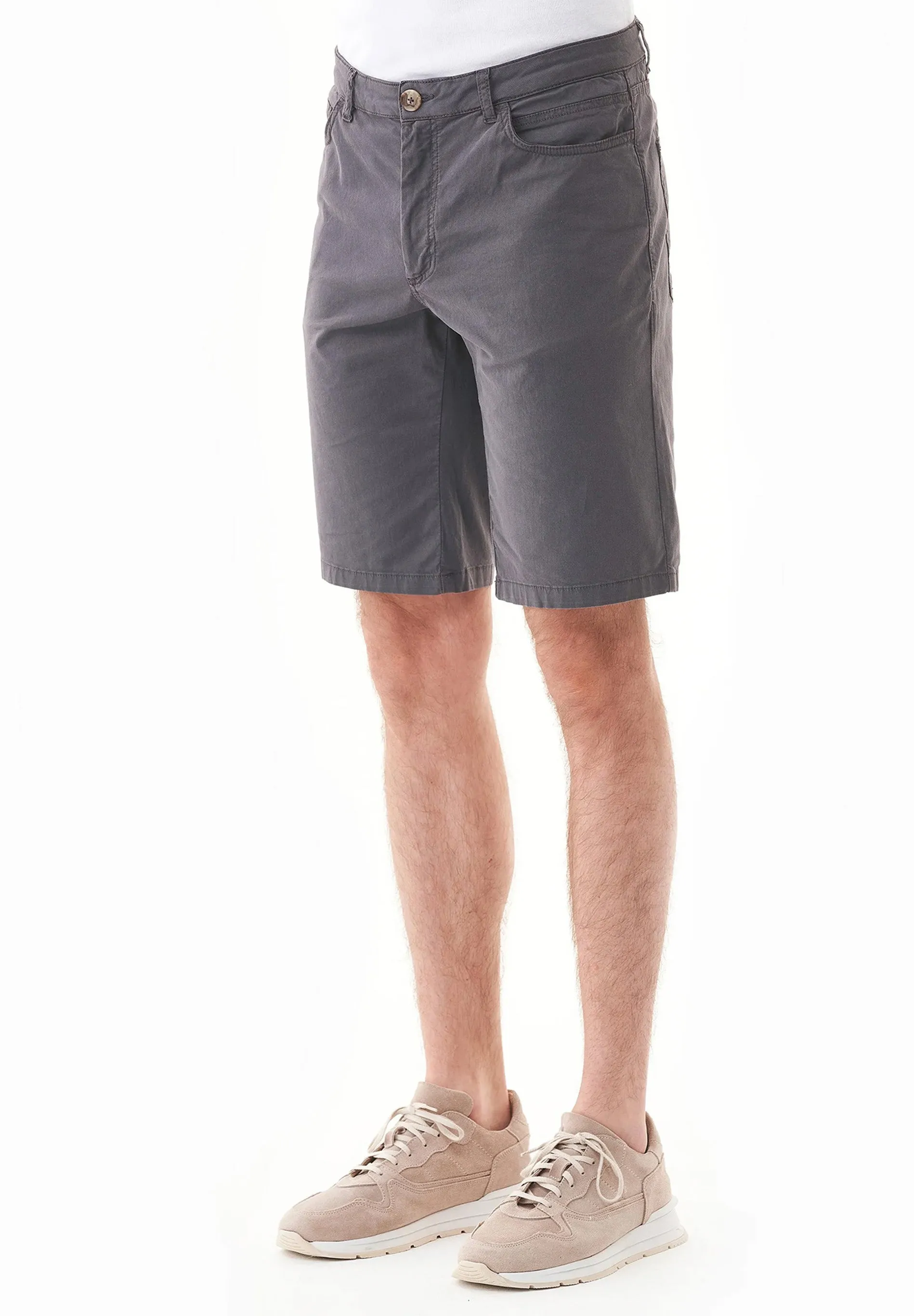 Men's Regular Fit Organic Cotton Shorts Asphalt sold by Ivalo.com product image thumbnail 3
