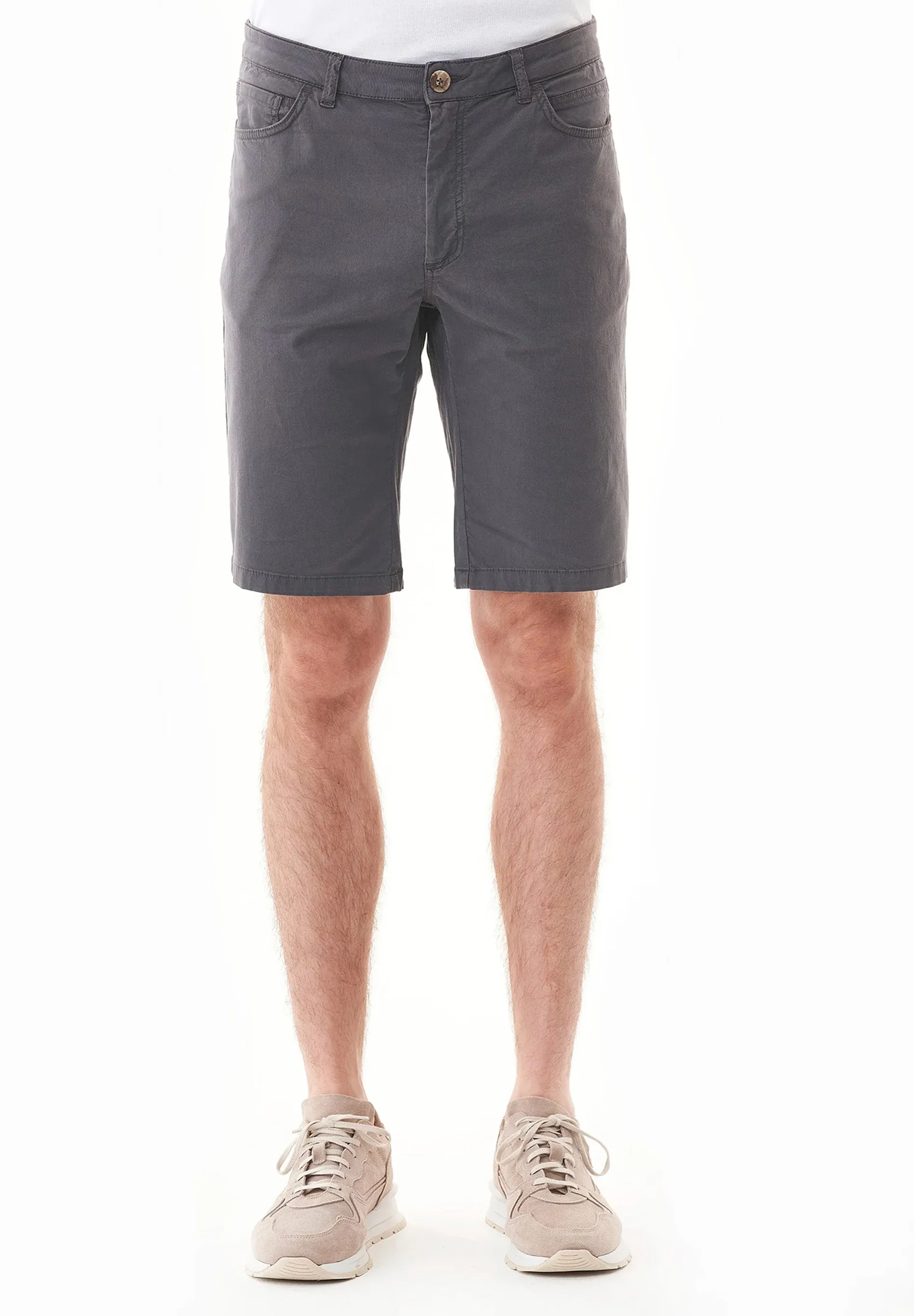 Men's Regular Fit Organic Cotton Shorts Asphalt sold by Ivalo.com