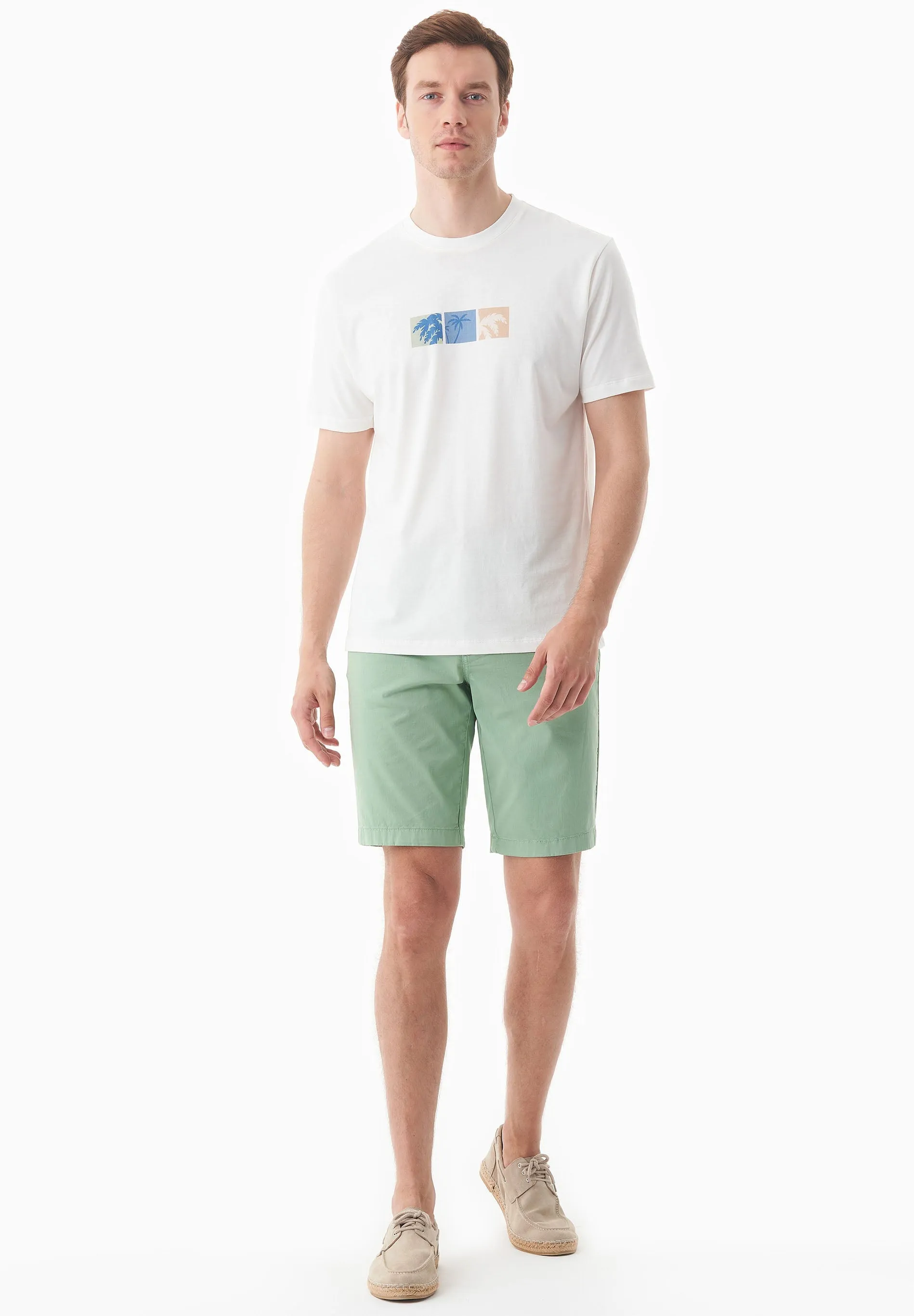 Men's Regular Fit Organic Cotton Shorts Matcha Green sold by Ivalo.com product image thumbnail 2