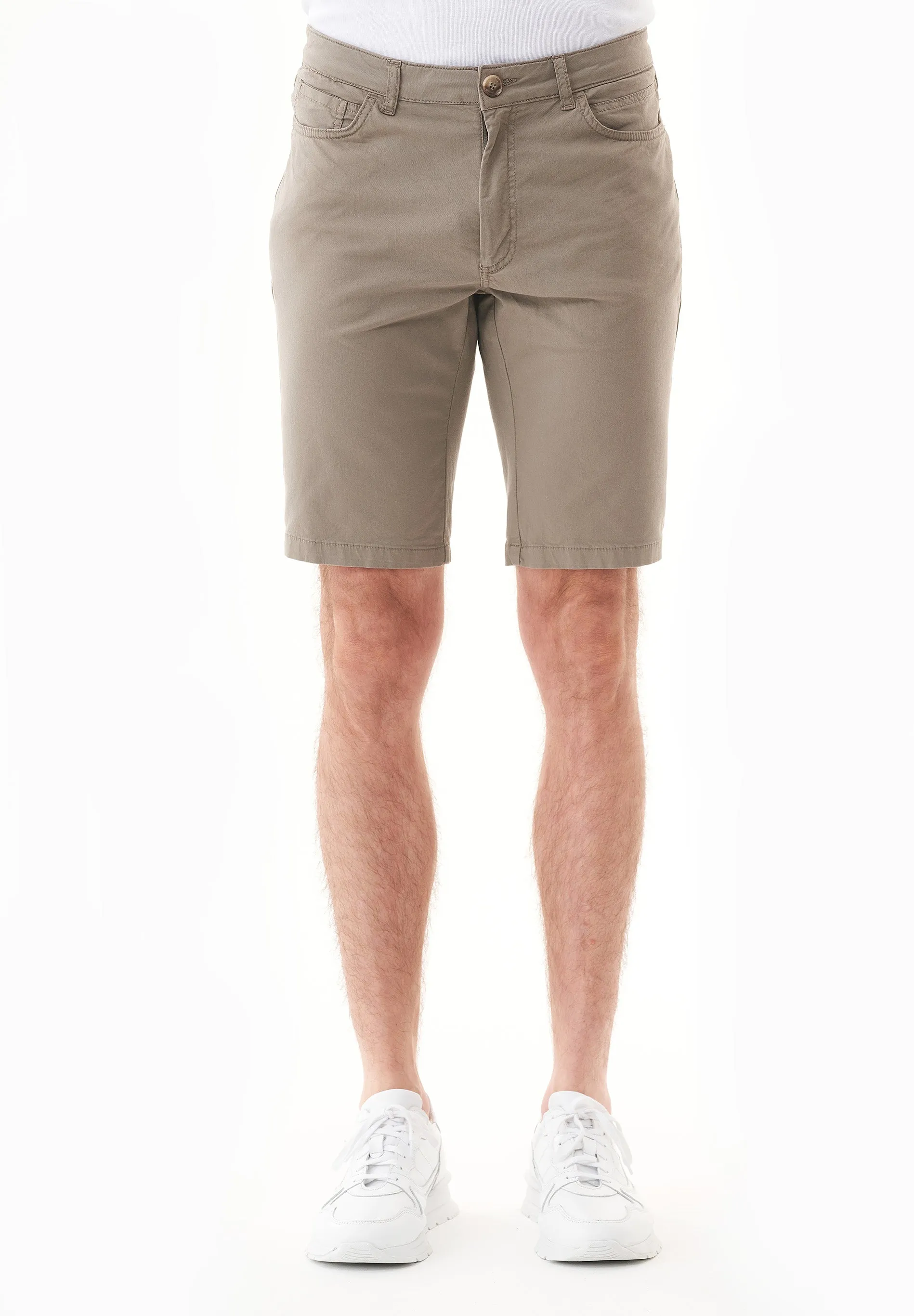 Men's Regular Fit Organic Cotton Shorts Smokey Olive sold by Ivalo.com