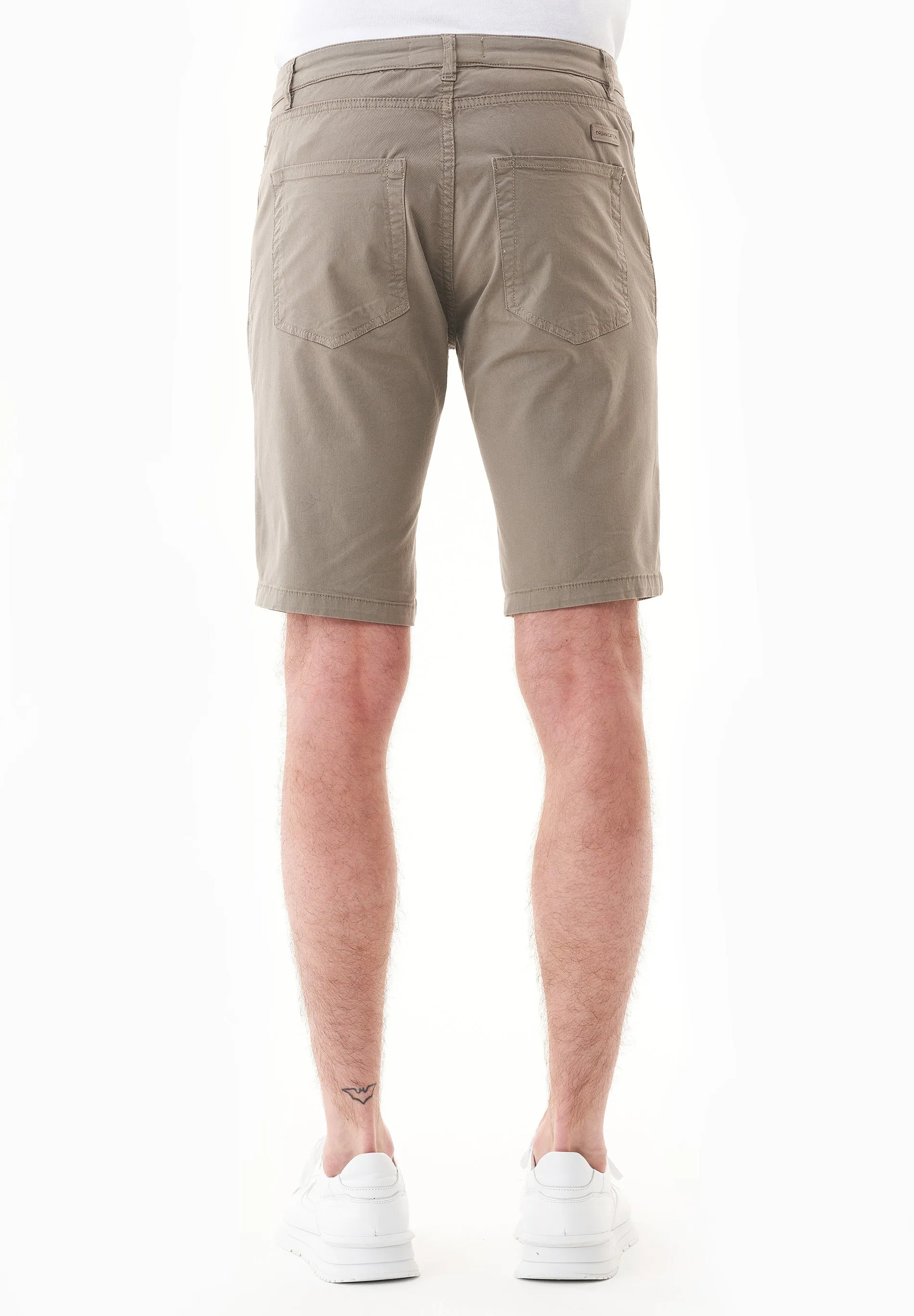 Men's Regular Fit Organic Cotton Shorts Smokey Olive sold by Ivalo.com product image thumbnail 4