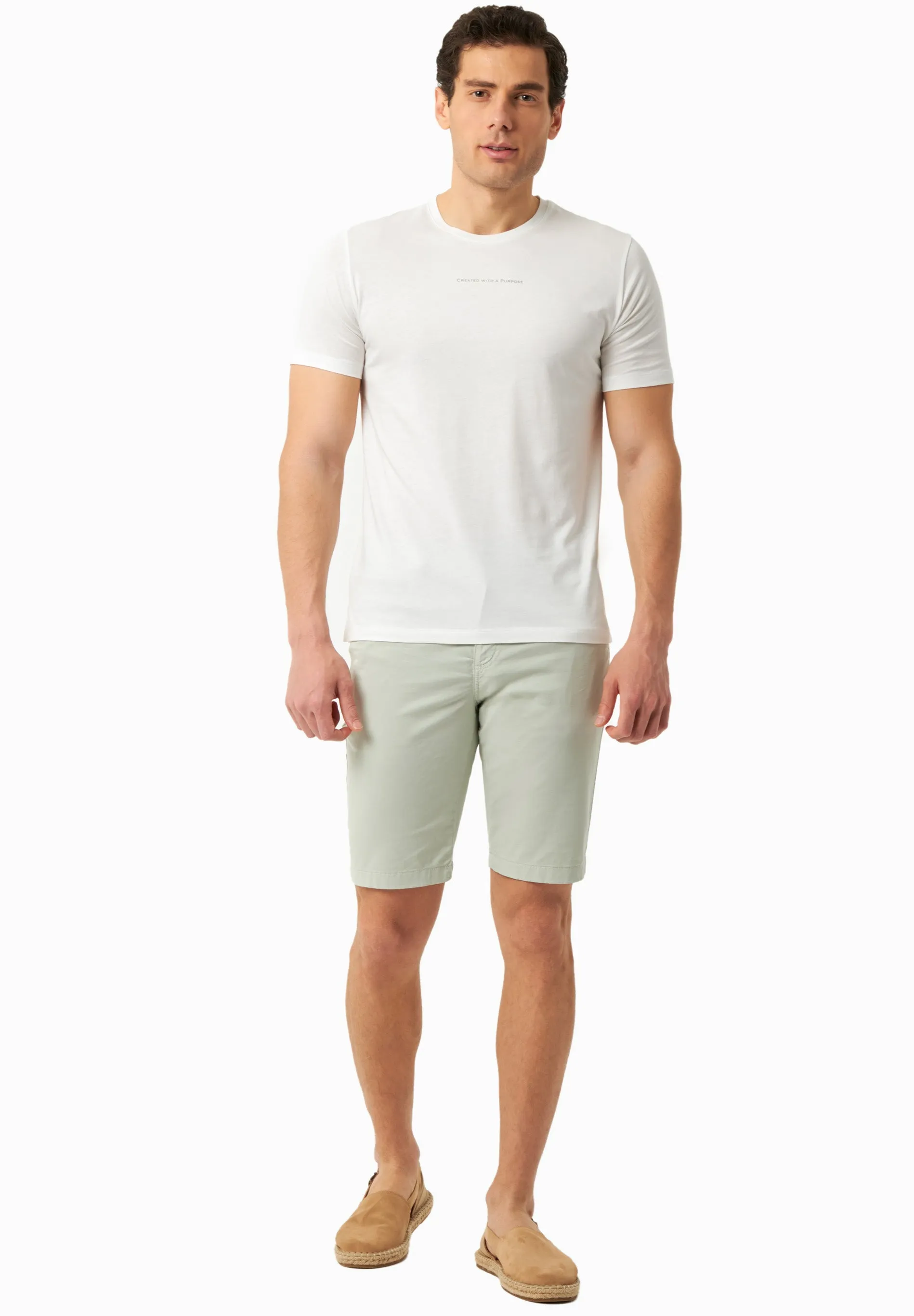 Men's Regular Fit Organic Cotton Shorts Green Moss sold by Ivalo.com product image thumbnail 2