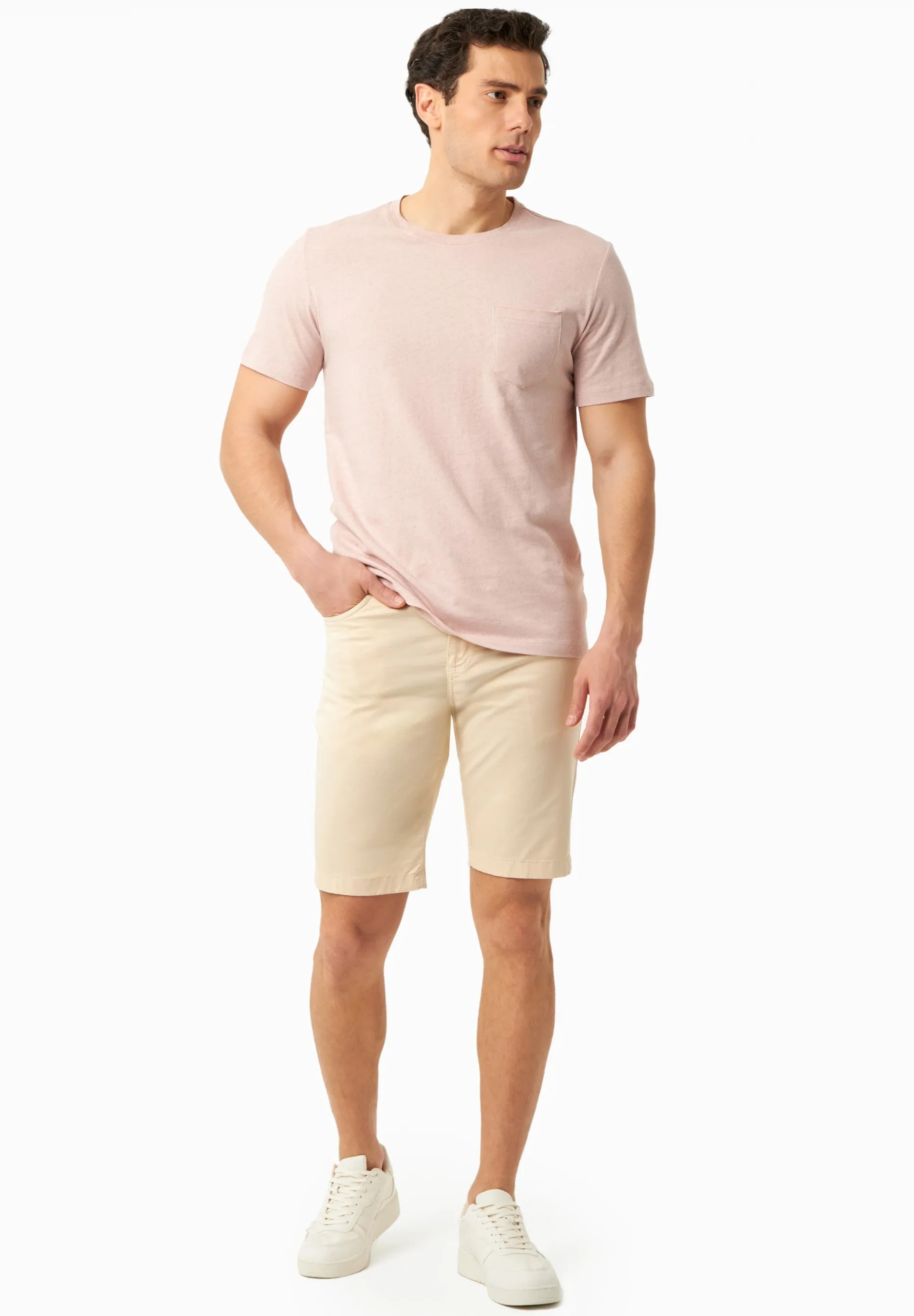 Men's Regular Fit Organic Cotton Shorts Beige sold by Ivalo.com product image thumbnail 2