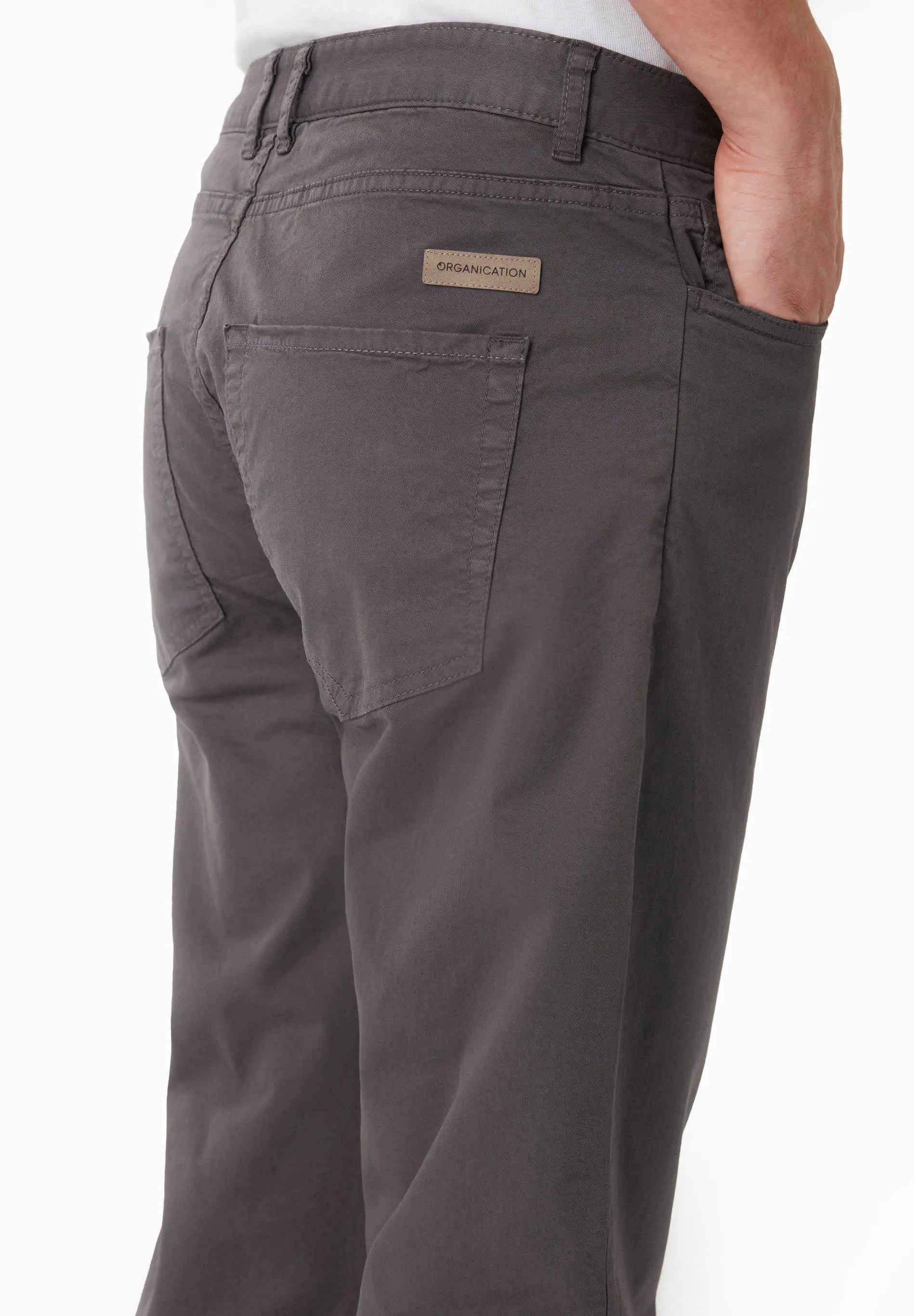 Men's Regular-Fit Organic Cotton Trousers Asphalt sold by Ivalo.com product image thumbnail 5