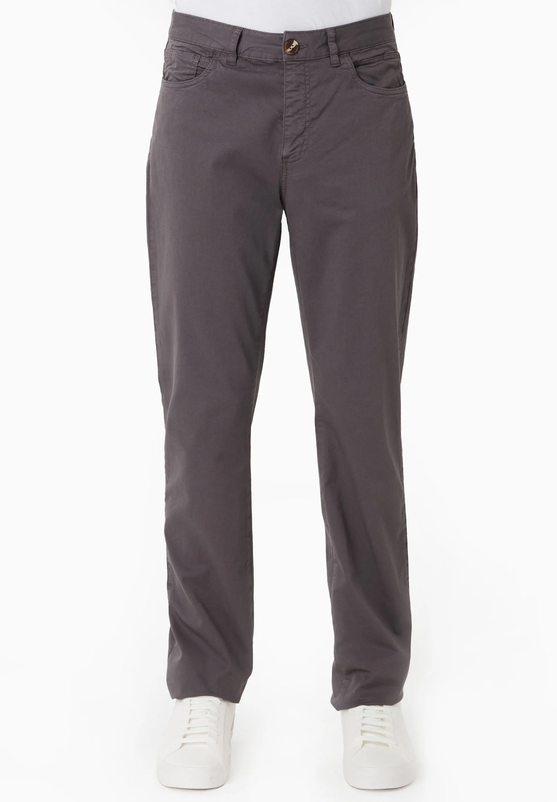 Men's Regular-Fit Organic Cotton Trousers Asphalt sold by Ivalo.com
