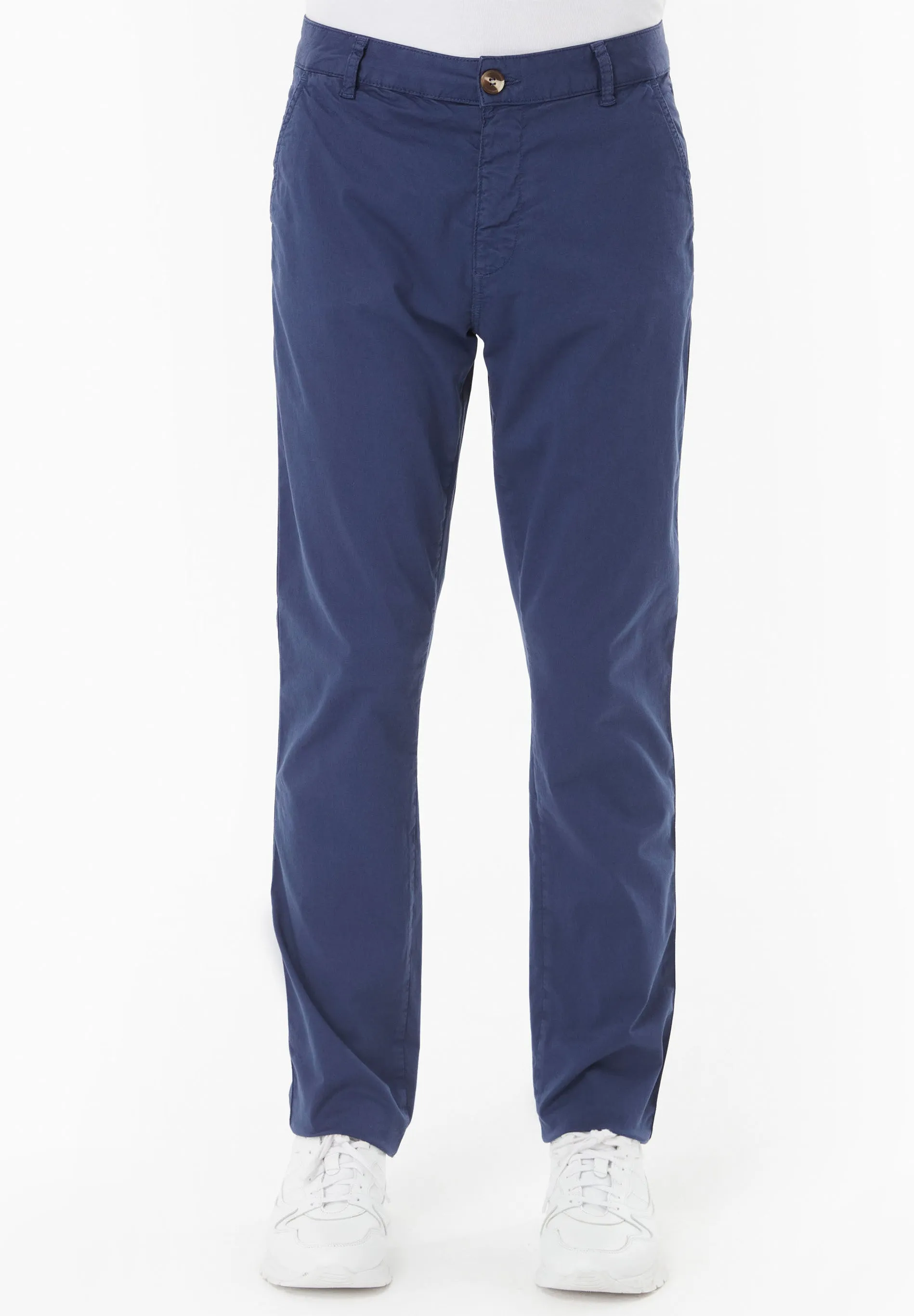 Men's Slim-Fit Organic Cotton Trousers Navy sold by Ivalo.com
