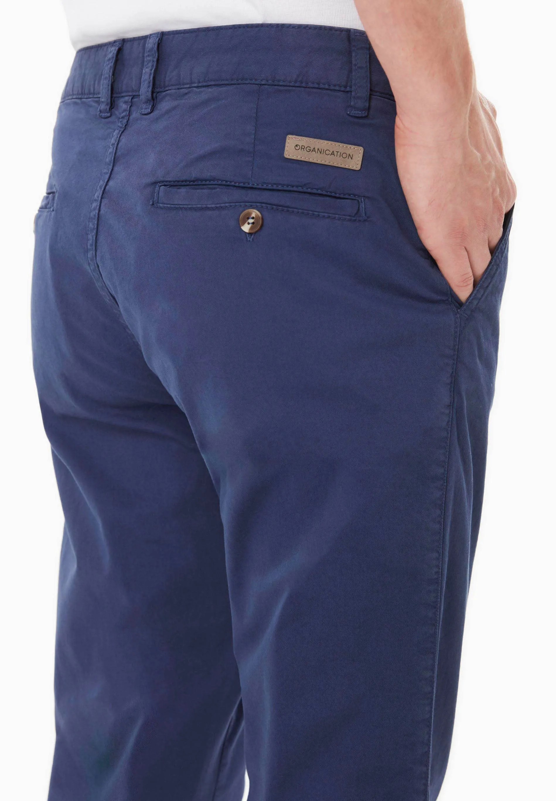 Men's Slim-Fit Organic Cotton Trousers Navy sold by Ivalo.com product image thumbnail 5