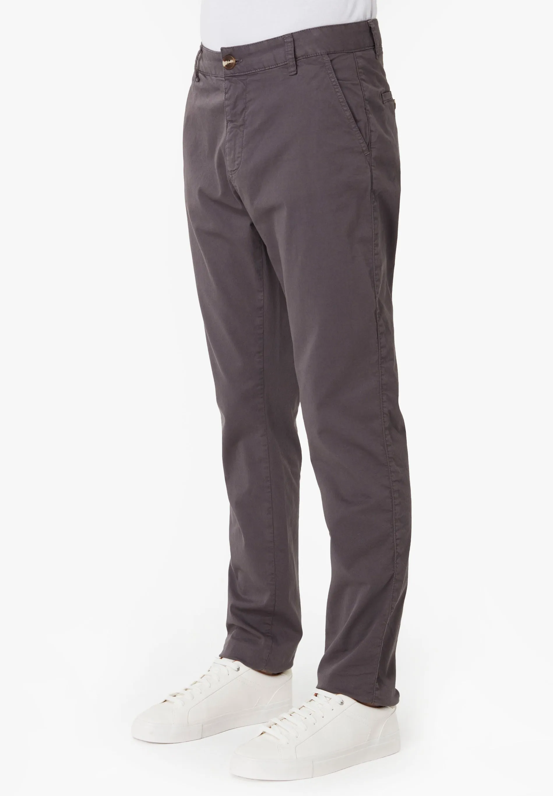 Men's Slim-Fit Organic Cotton Trousers Asphalt sold by Ivalo.com product image thumbnail 3