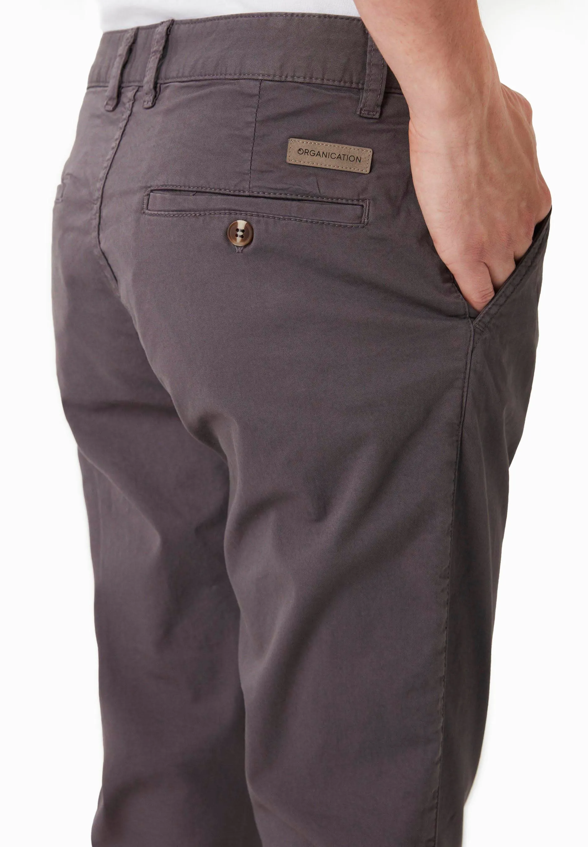 Men's Slim-Fit Organic Cotton Trousers Asphalt sold by Ivalo.com product image thumbnail 5