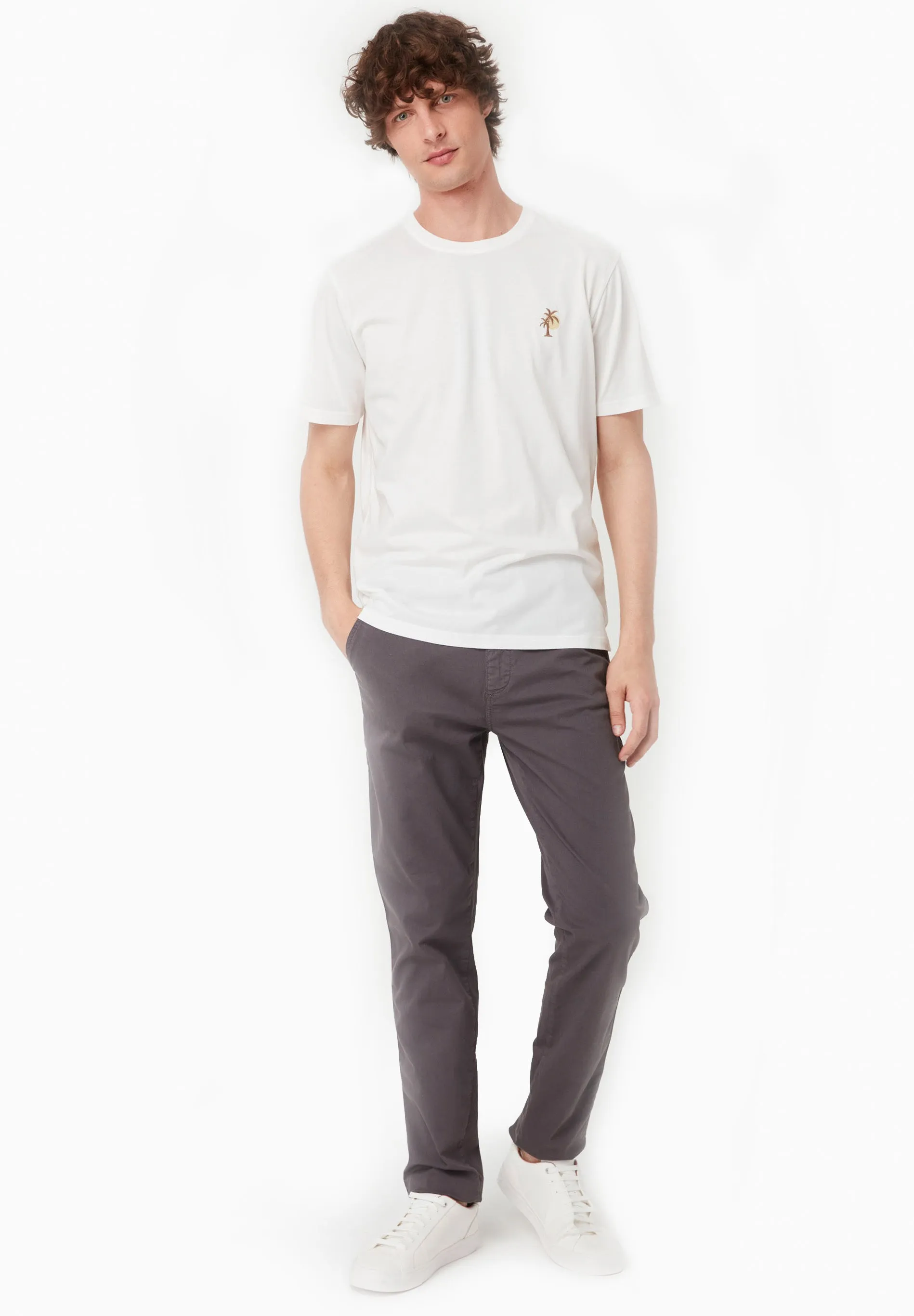 Men's Slim-Fit Organic Cotton Trousers Asphalt sold by Ivalo.com product image thumbnail 2