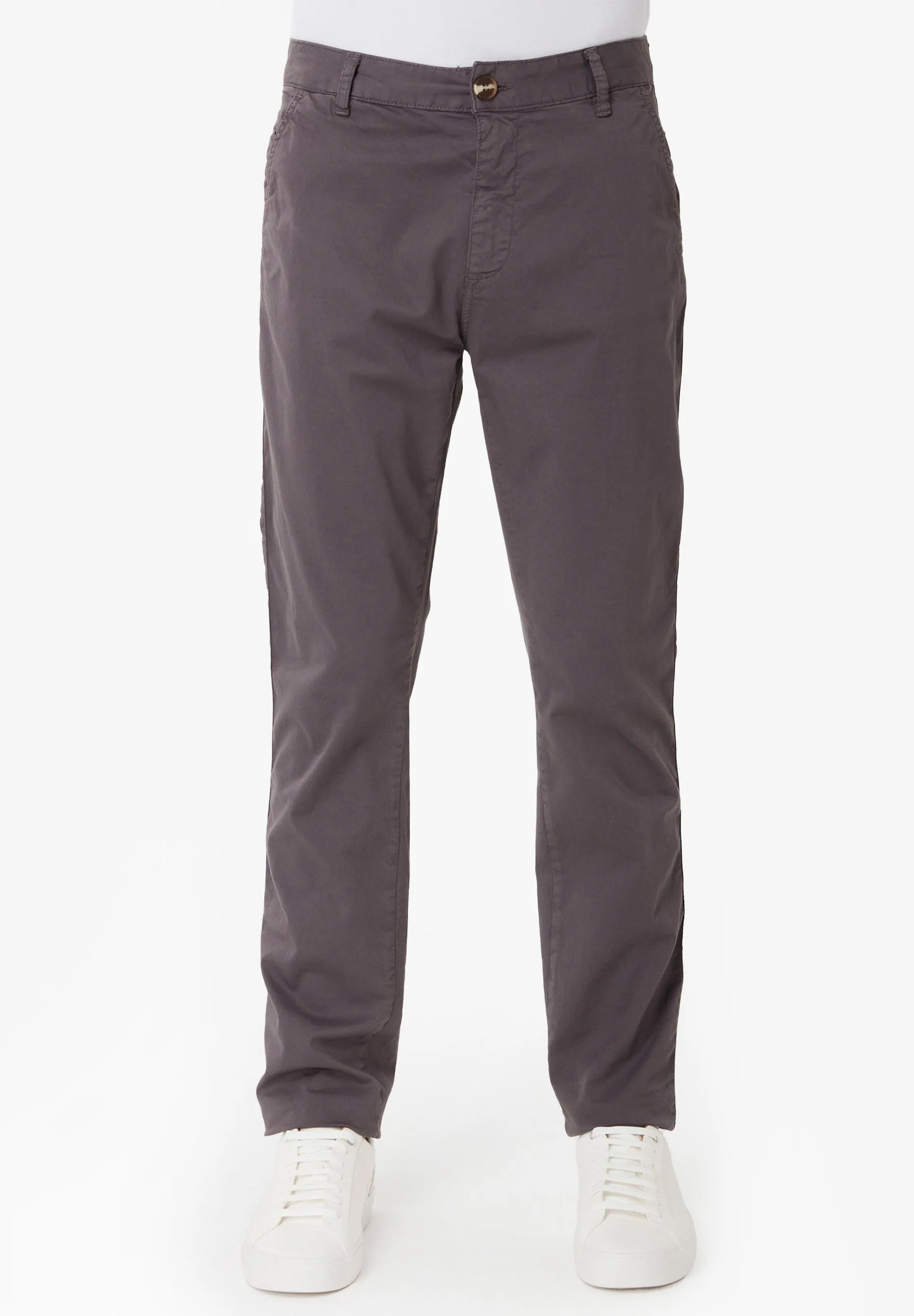 Men's Slim-Fit Organic Cotton Trousers Asphalt sold by Ivalo.com