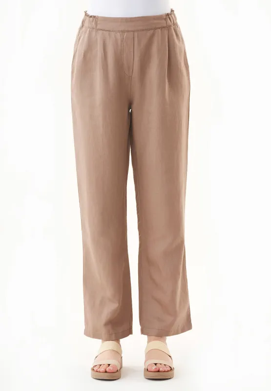 Casual Linen Blend Pants Deep Taupe sold by Ivalo.com