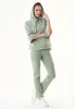 3/4 Sleeve Organic Cotton Hoodie Dusty Olive sold by Ivalo.com