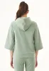 3/4 Sleeve Organic Cotton Hoodie Dusty Olive sold by Ivalo.com