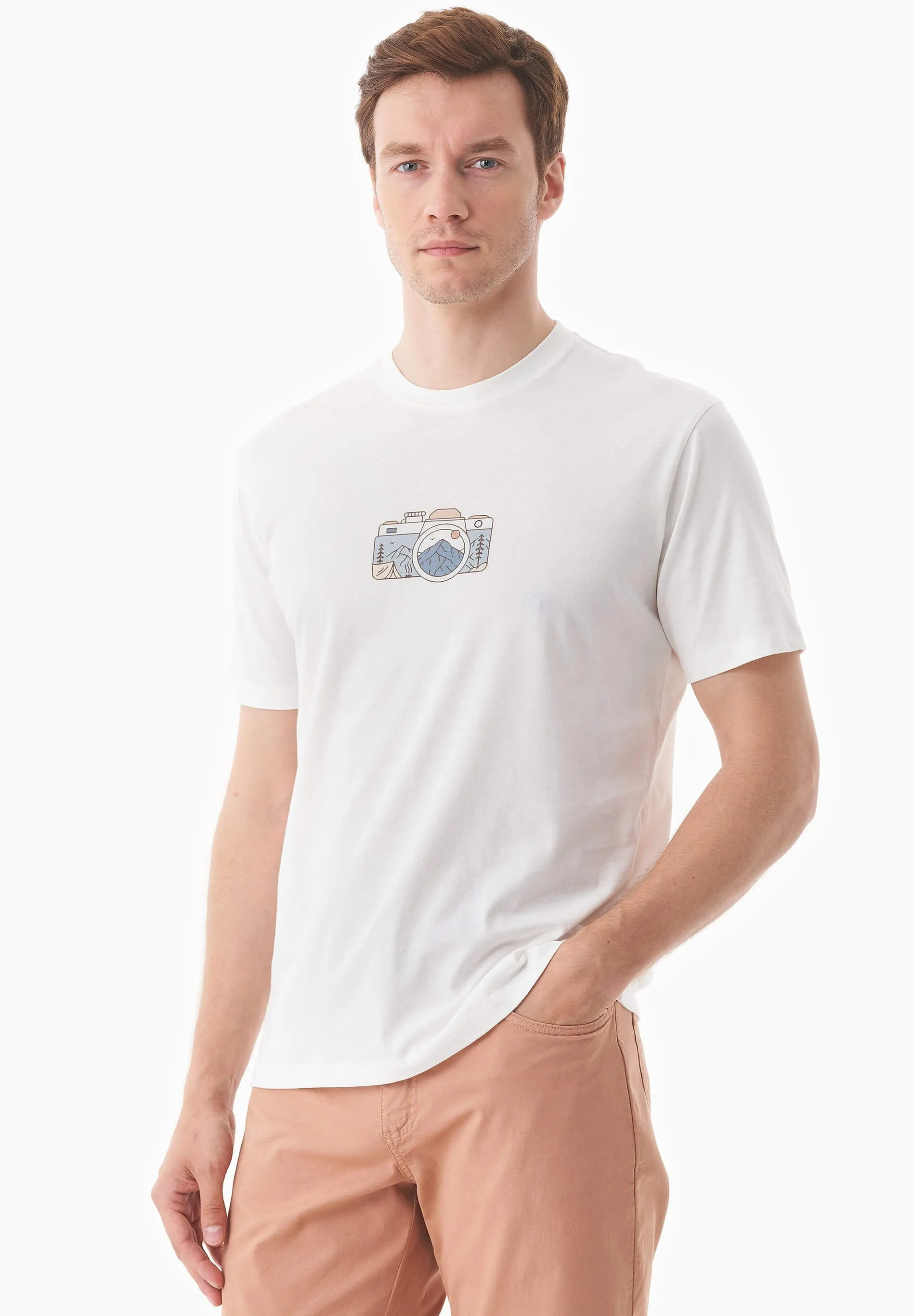 Men's Camera Organic Cotton T-Shirt Off White sold by Ivalo.com product image thumbnail 5
