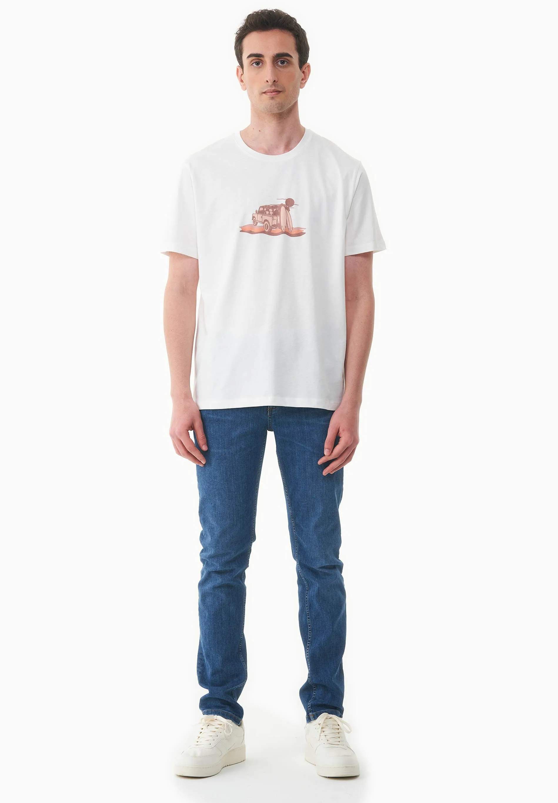 Men's Sunset Surf Organic Cotton T-Shirt Off White sold by Ivalo.com product image thumbnail 3