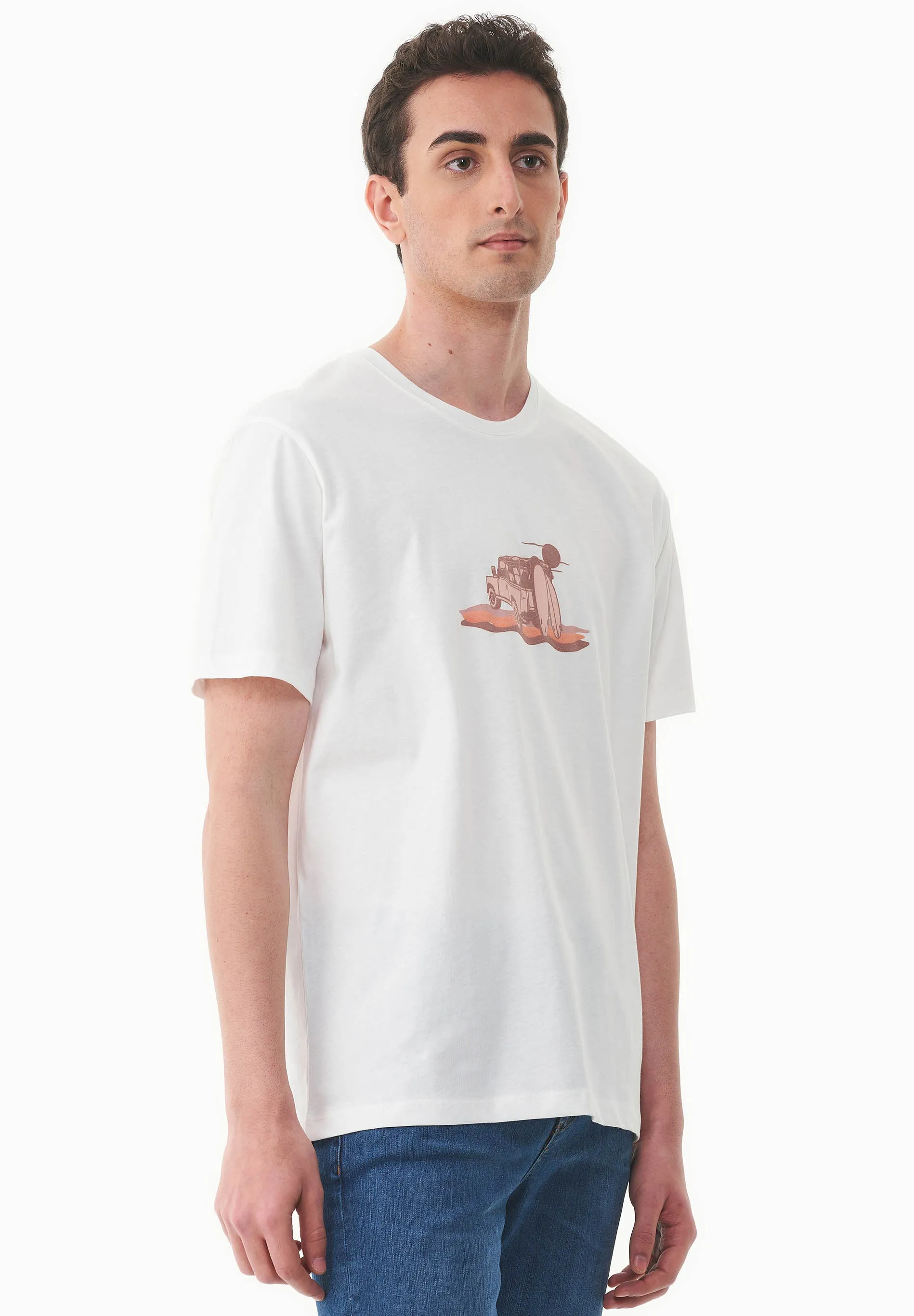 Men's Sunset Surf Organic Cotton T-Shirt Off White sold by Ivalo.com product image thumbnail 4