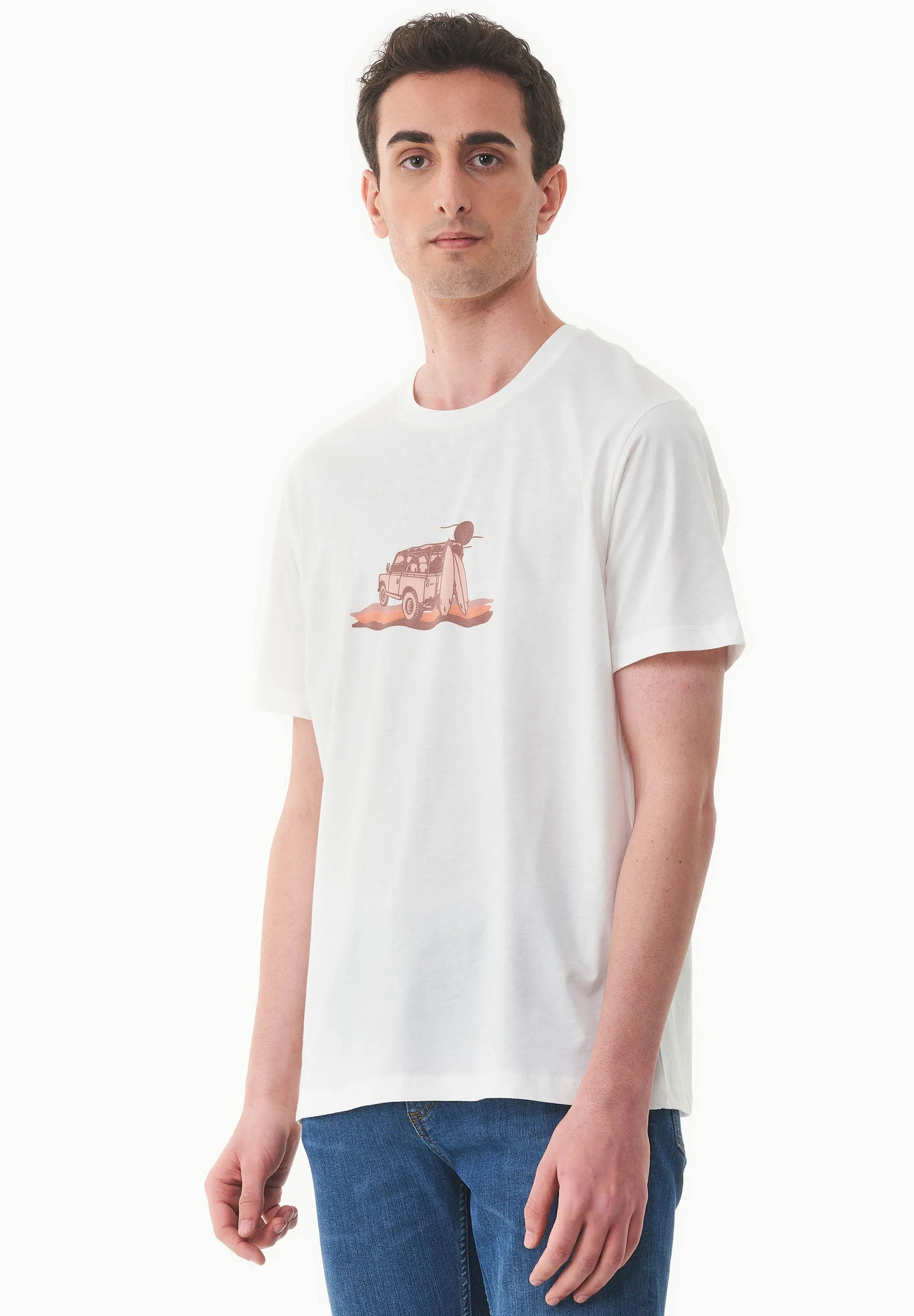 Men's Sunset Surf Organic Cotton T-Shirt Off White sold by Ivalo.com product image thumbnail 5