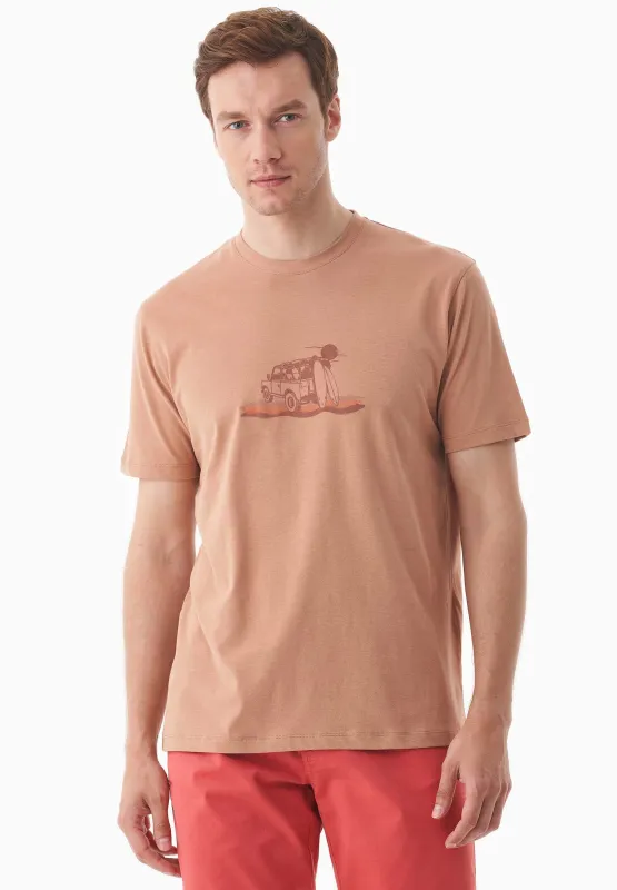 Men's Sunset Surf Organic Cotton T-Shirt Tan sold by Ivalo.com
