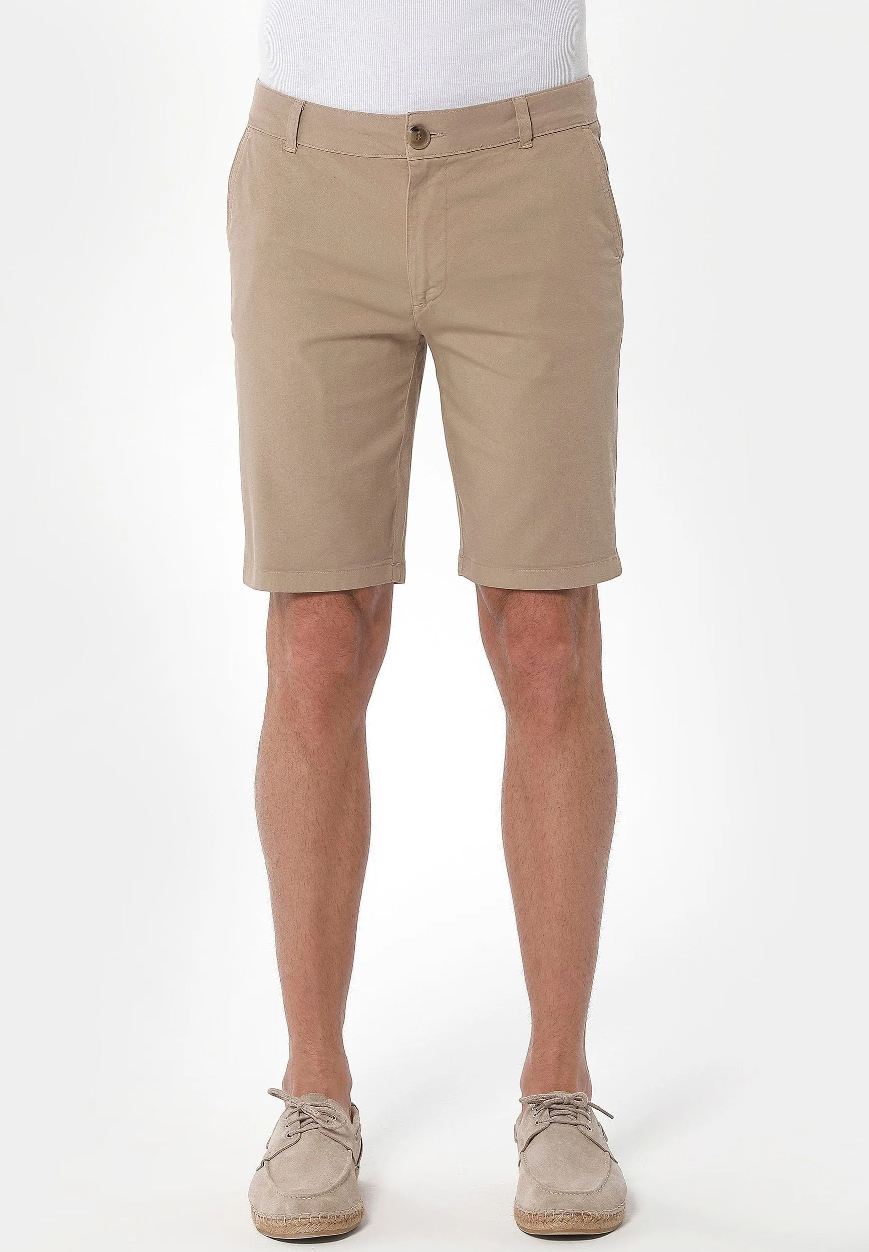 Men's Slim Organic Cotton Chino Shorts Beige sold by Ivalo.com