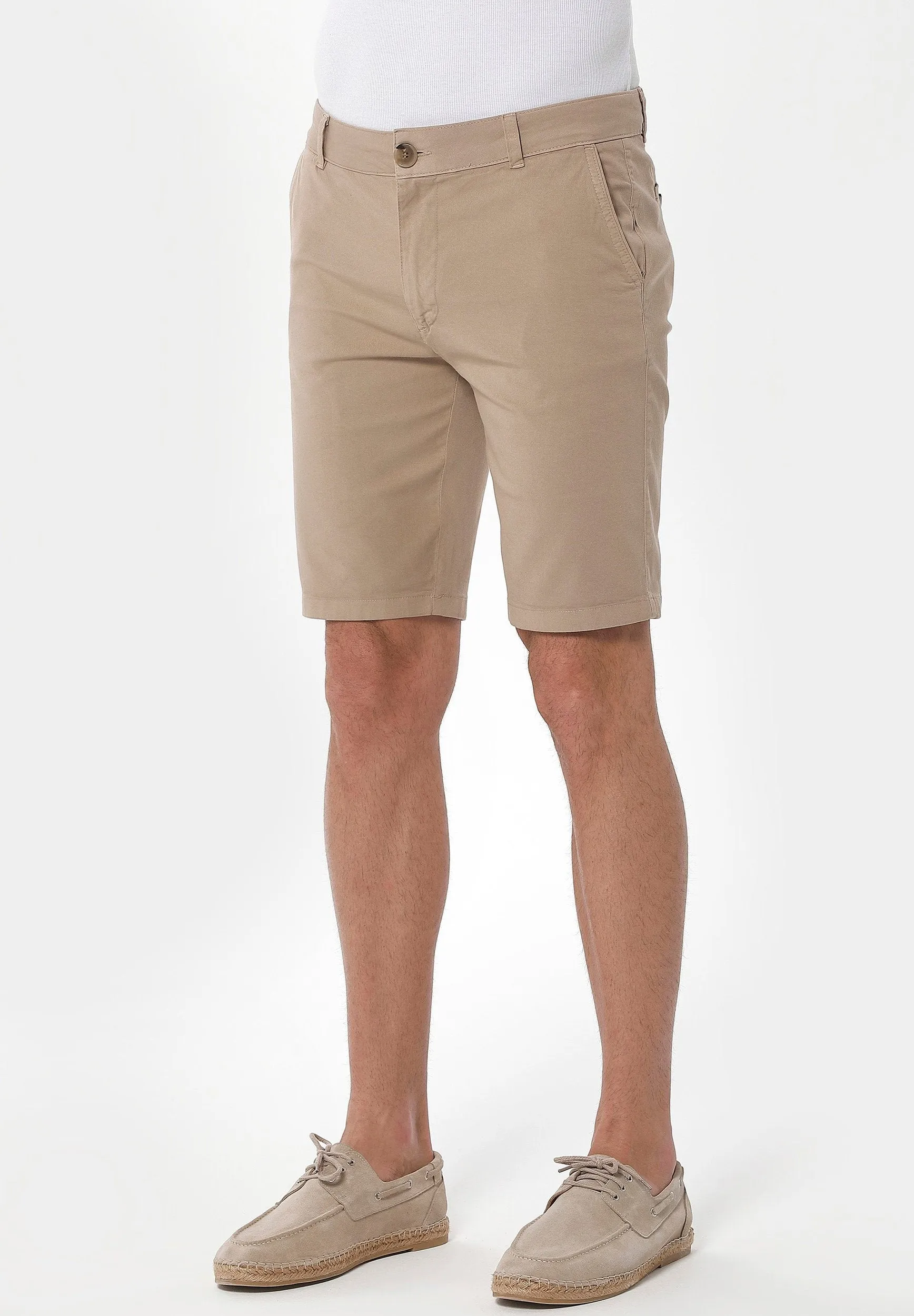Men's Slim Organic Cotton Chino Shorts Beige sold by Ivalo.com product image thumbnail 3