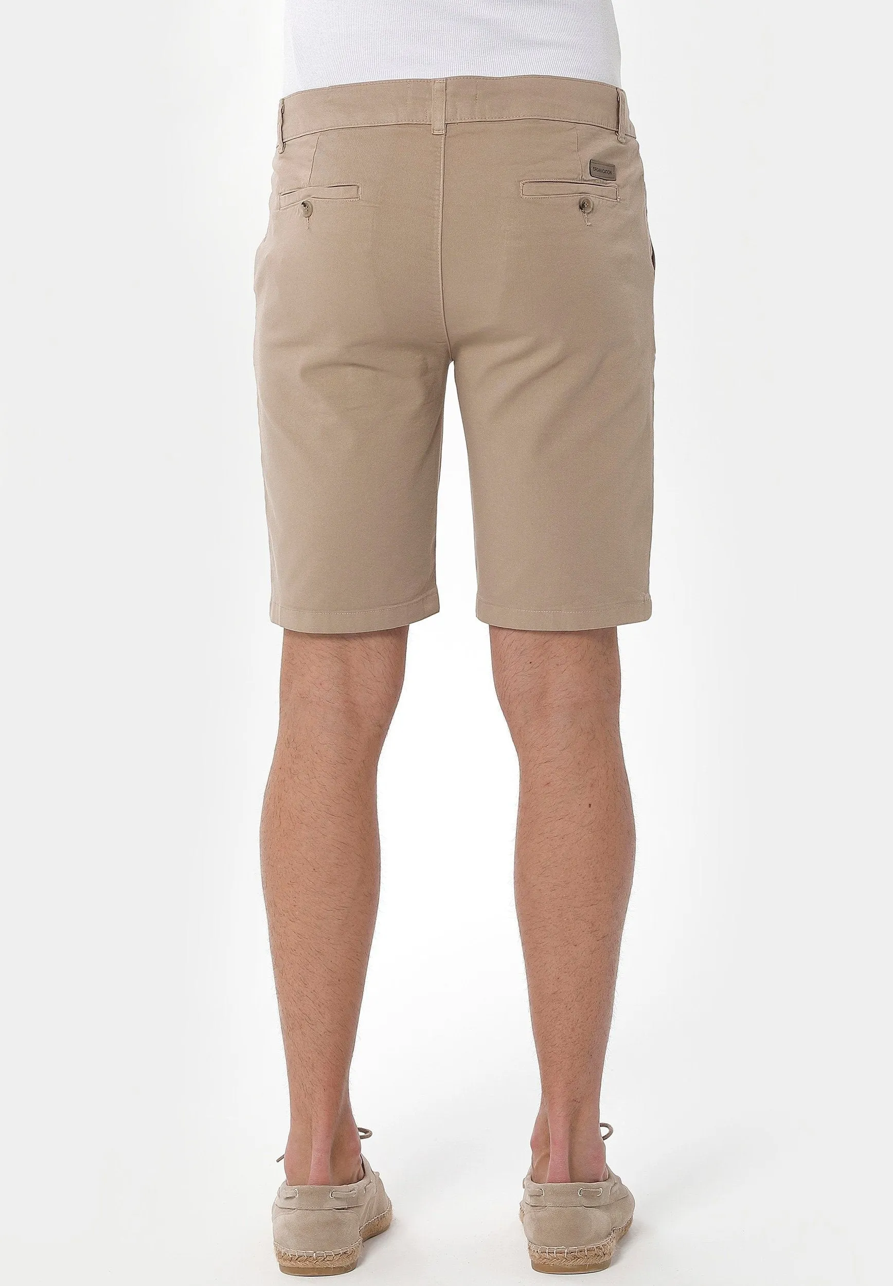 Men's Slim Organic Cotton Chino Shorts Beige sold by Ivalo.com product image thumbnail 4