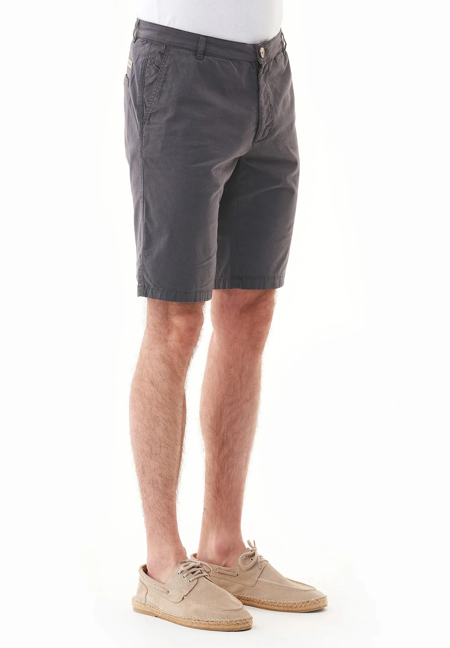 Men's Slim-Fit Organic Cotton Chino Shorts Asphalt sold by Ivalo.com product image thumbnail 3
