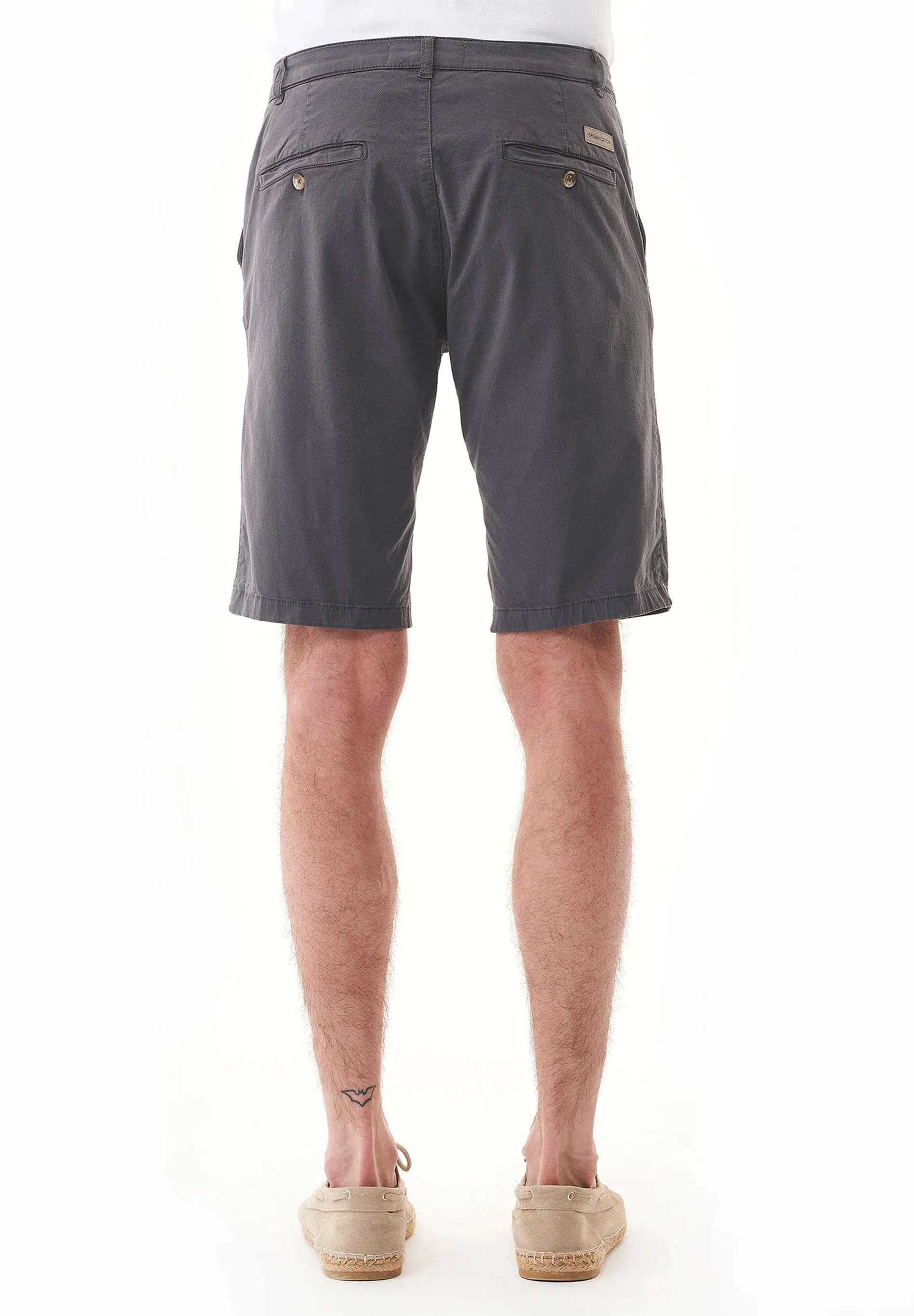 Men's Slim-Fit Organic Cotton Chino Shorts Asphalt sold by Ivalo.com product image thumbnail 4