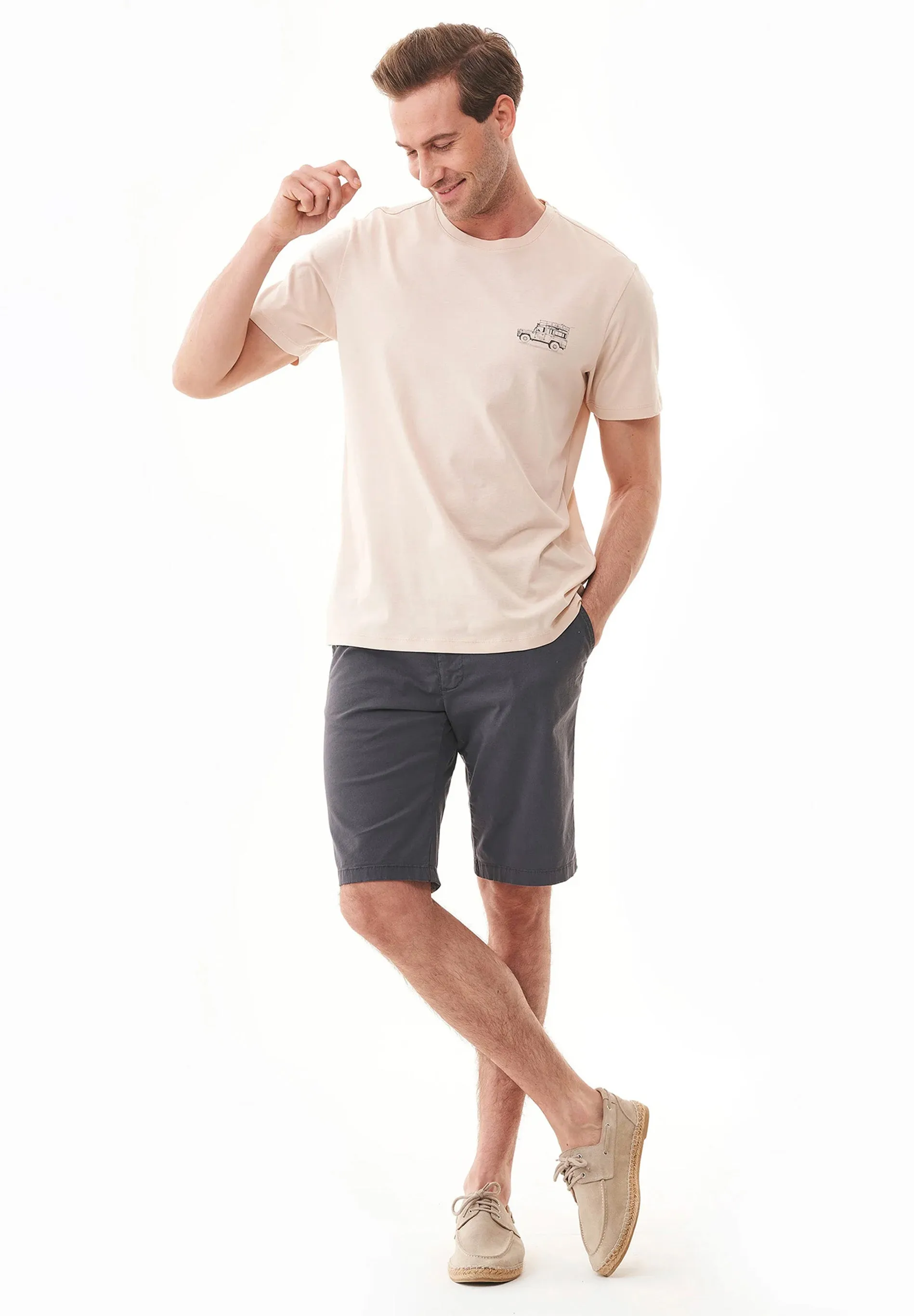 Men's Slim-Fit Organic Cotton Chino Shorts Asphalt sold by Ivalo.com product image thumbnail 2
