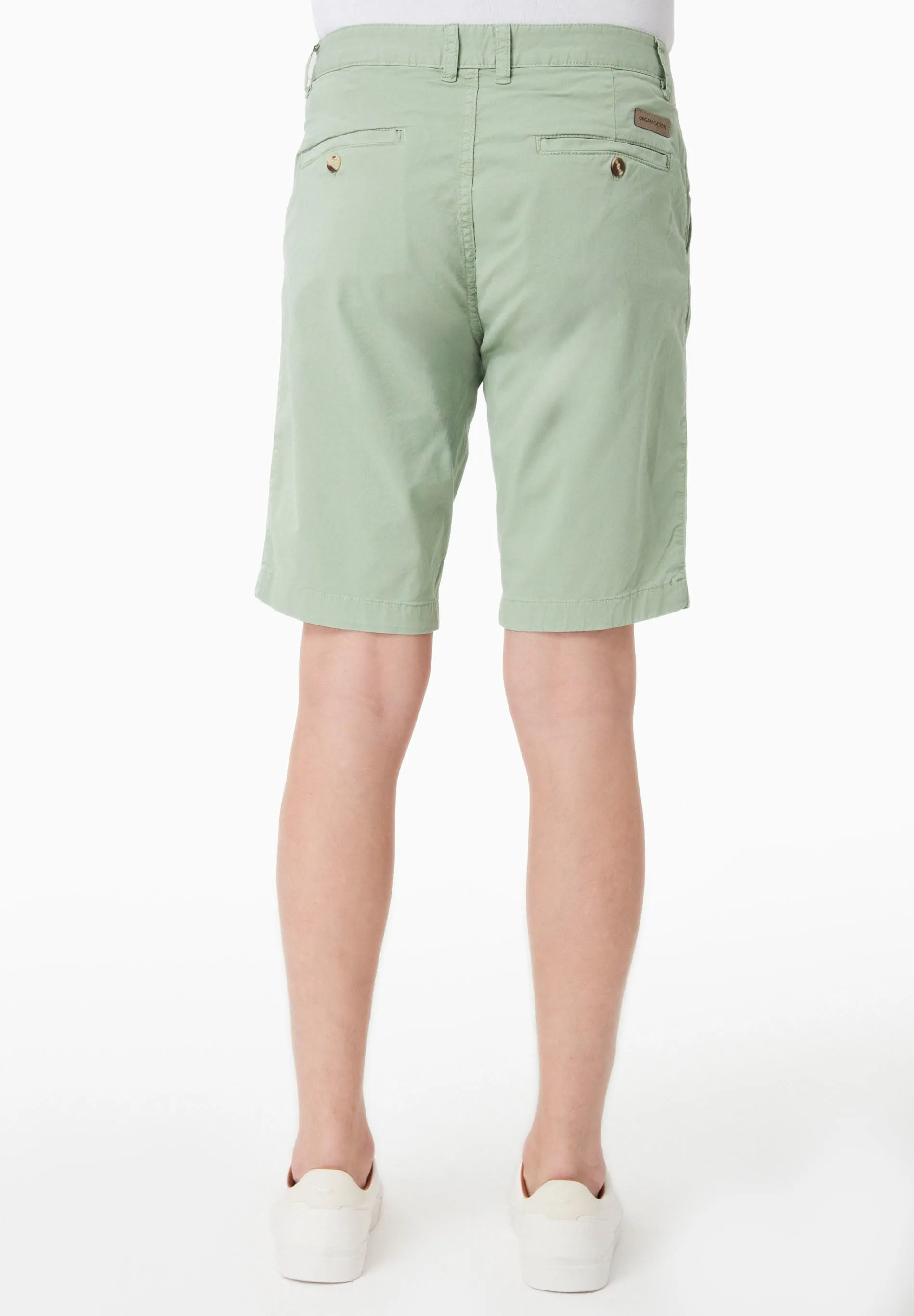 Men's Slim-Fit Organic Cotton Chino Shorts Matcha Green sold by Ivalo.com product image thumbnail 4