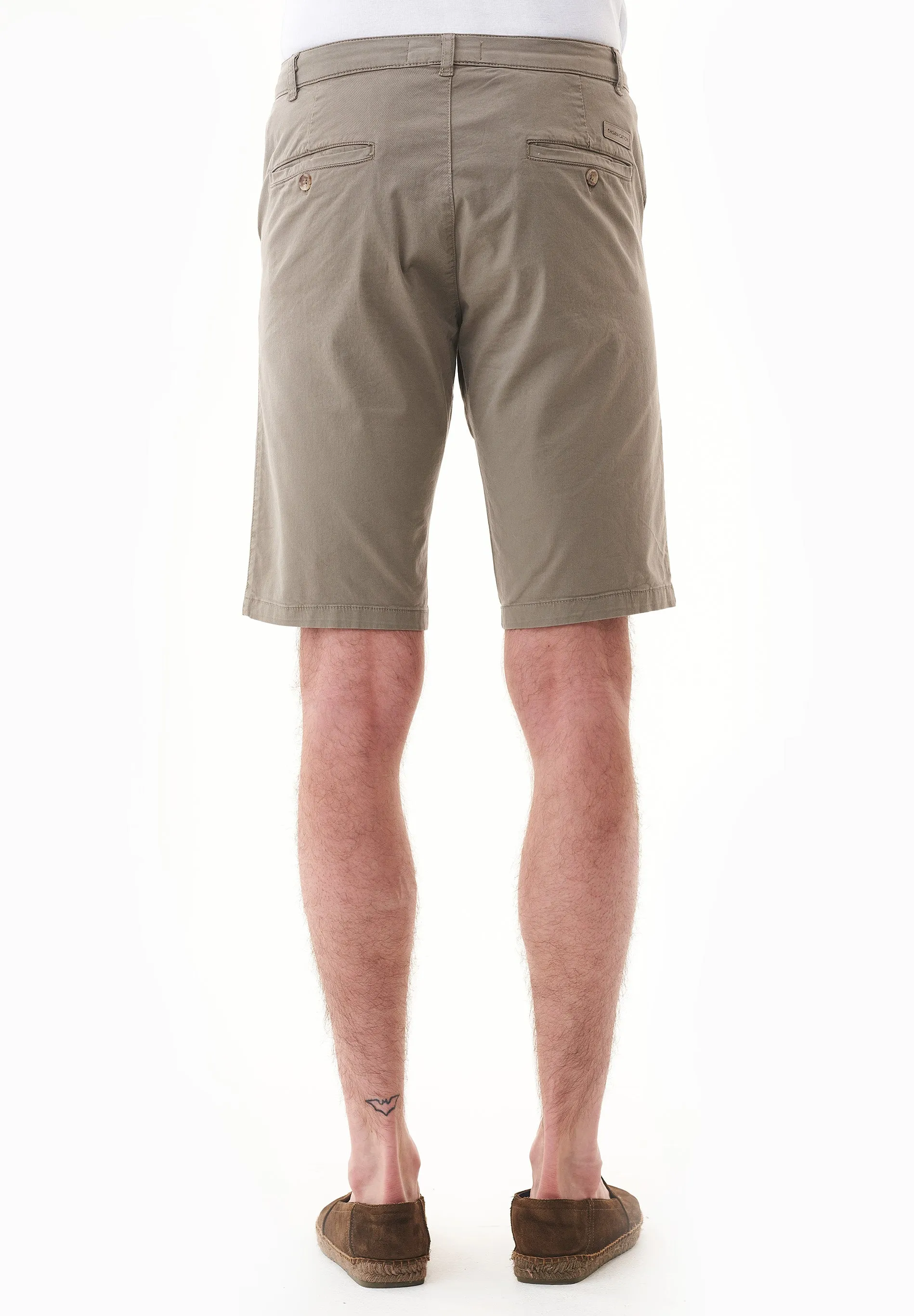 Men's Slim-Fit Organic Cotton Chino Shorts Smokey Olive sold by Ivalo.com product image thumbnail 4