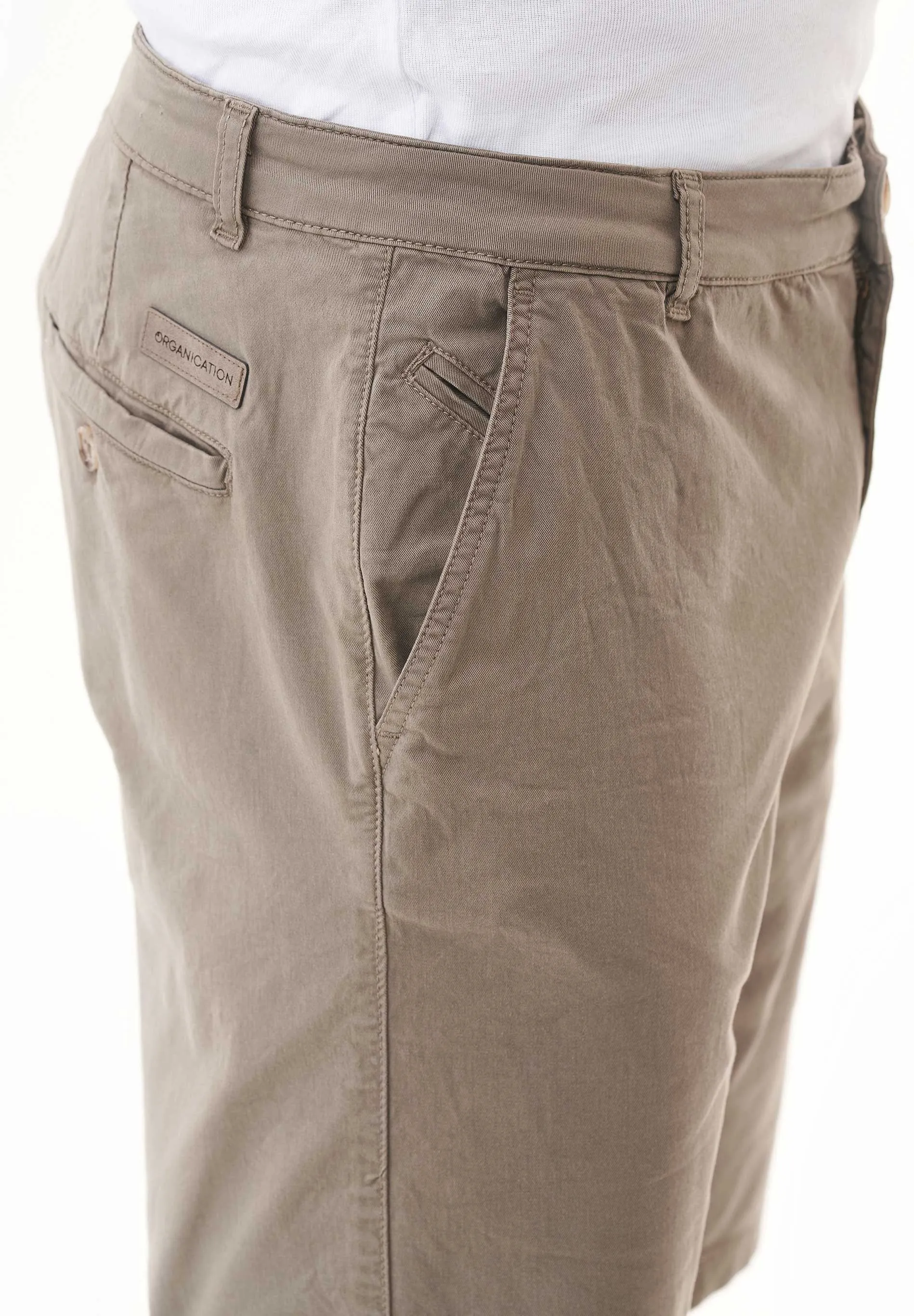 Men's Slim-Fit Organic Cotton Chino Shorts Smokey Olive sold by Ivalo.com product image thumbnail 5